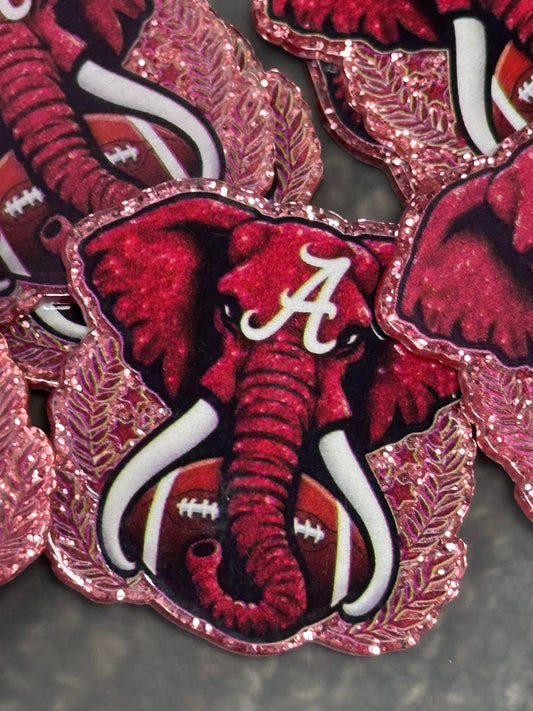 University of Alabama-set of two (2) Badge Reel acrylic pieces/ cute print/ badge reel/ DIY keychain/ football planars