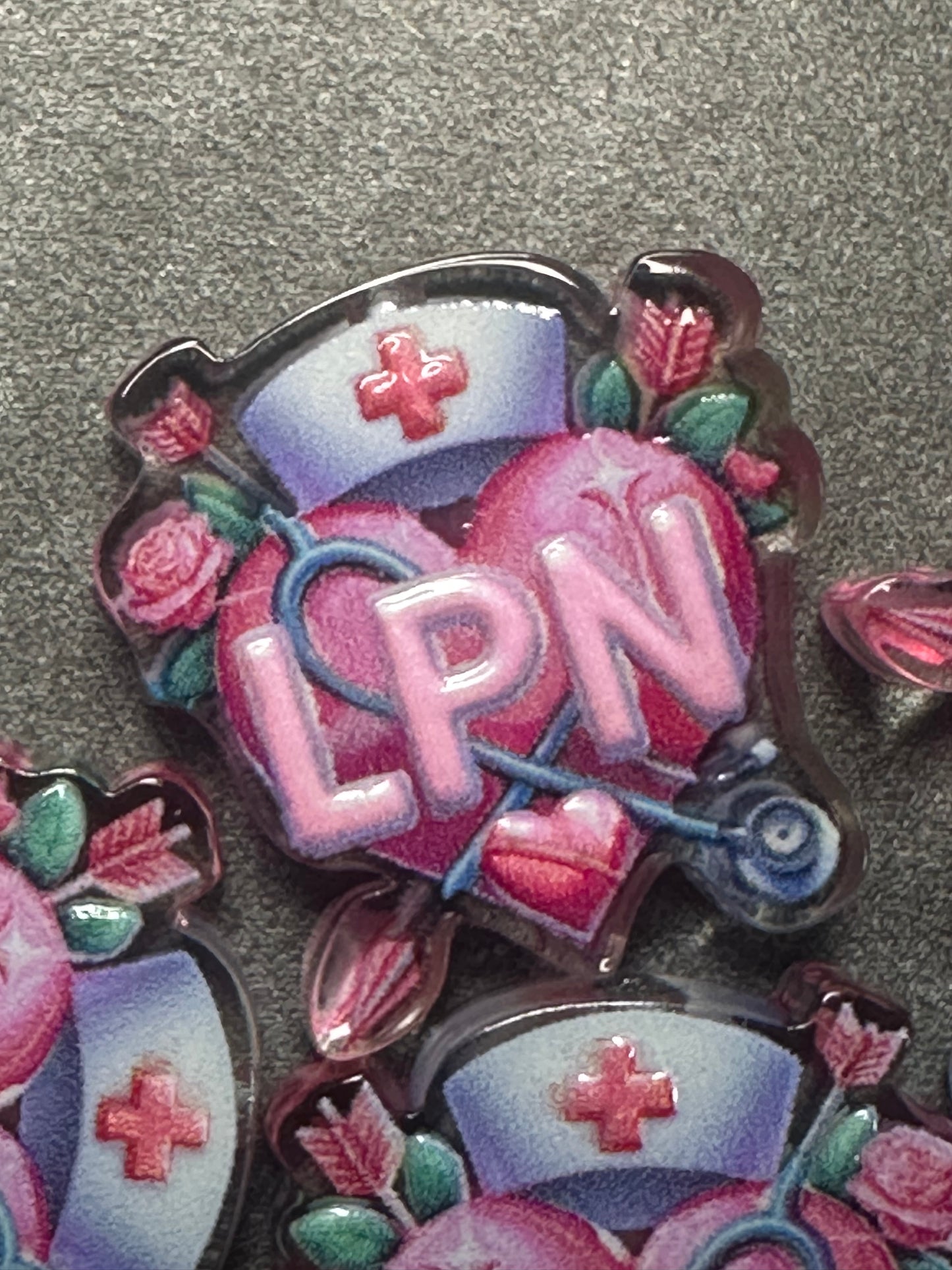 LPN Nurse acrylic focal bead- set of 2/ focal bead/ pen beading / keychain bead/