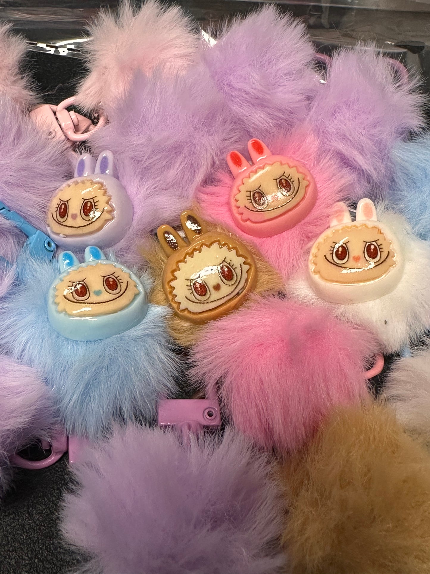Labubu head Pom Pom phone charms/ Monster bag charm/ phone decor