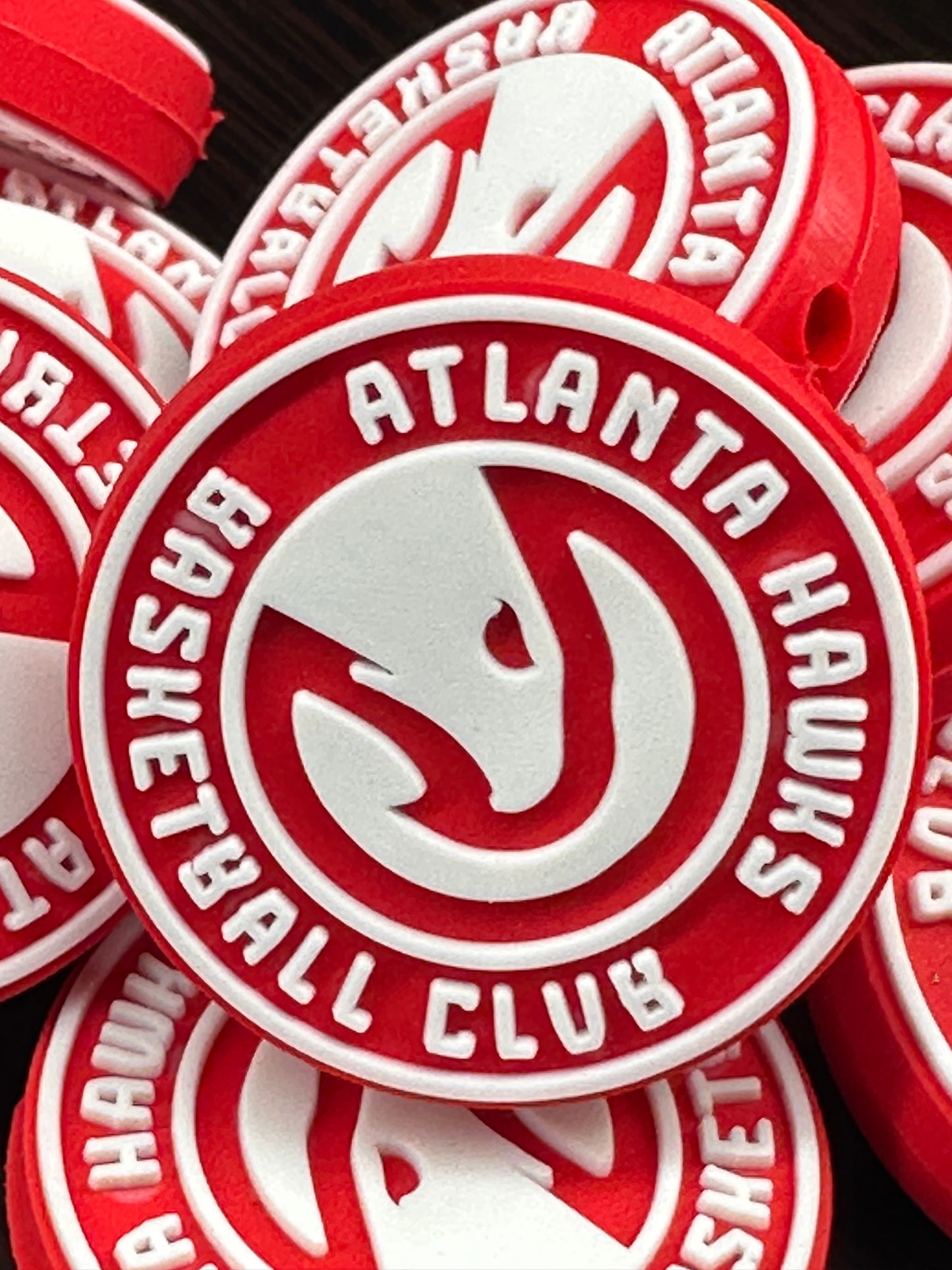 Atlanta Hawks focal bead / sports silicone bead / Hawks basketball Club