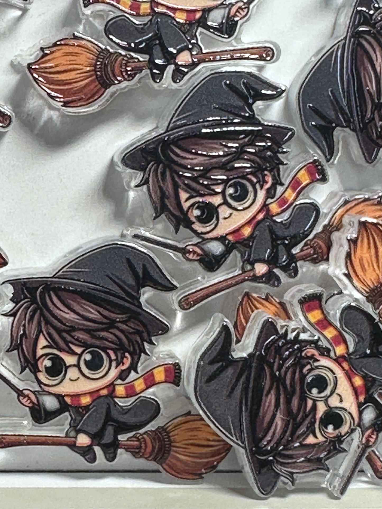 Black hair magic boy acrylic focal bead- set of 2/ focal bead/ pen beading / keychain bead /broom