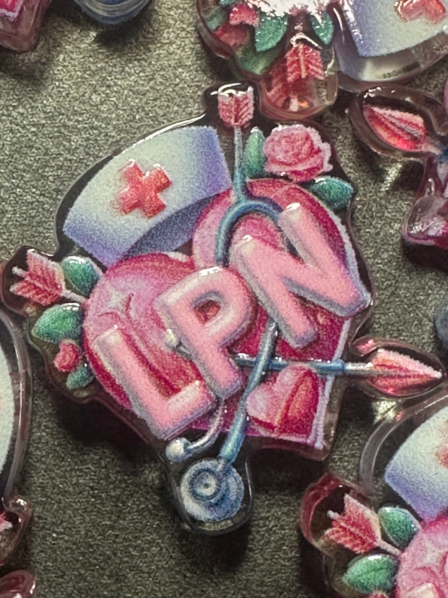 LPN Nurse acrylic focal bead- set of 2/ focal bead/ pen beading / keychain bead/