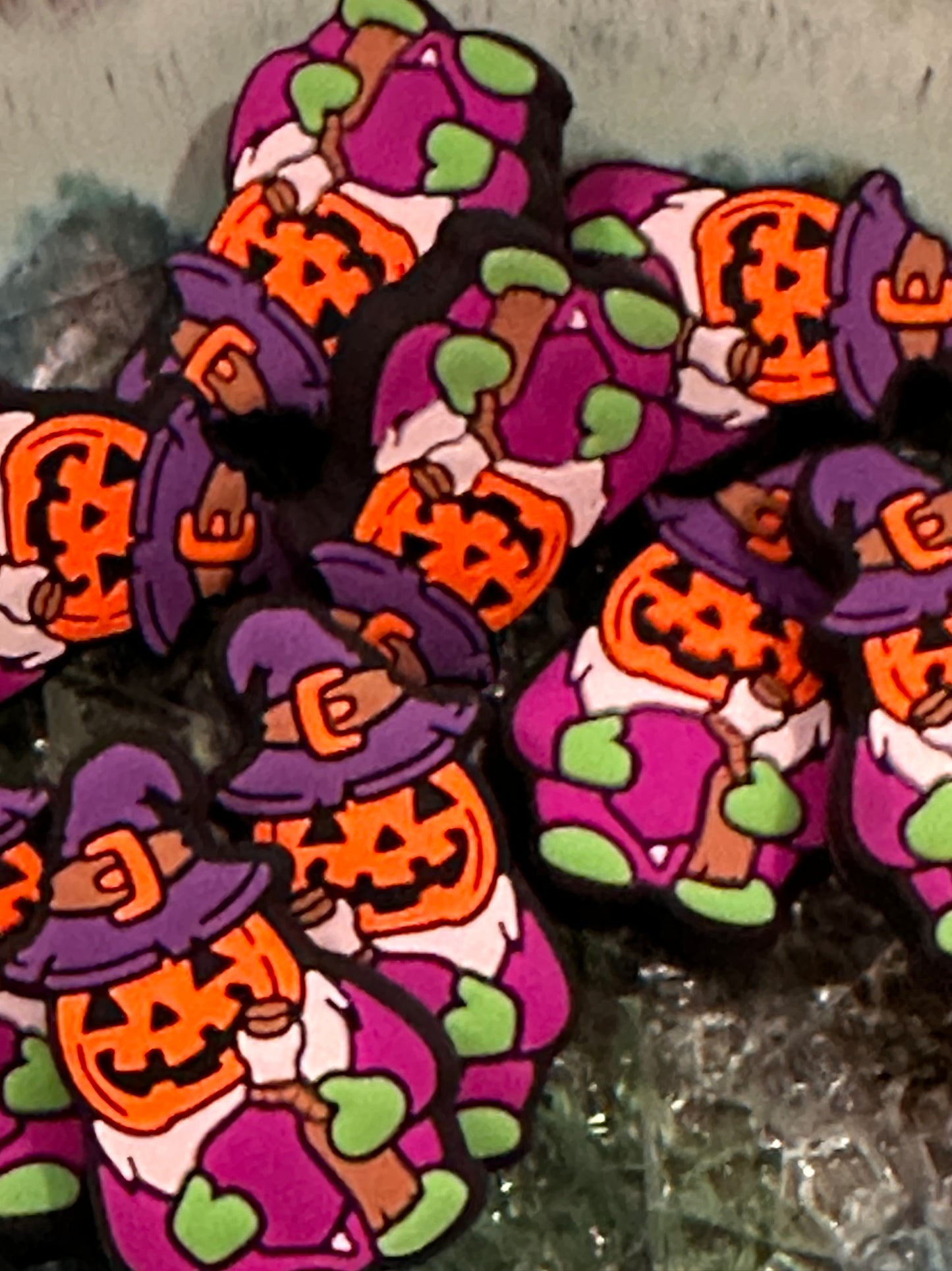 Halloween pumpkin witch Focal Bead /