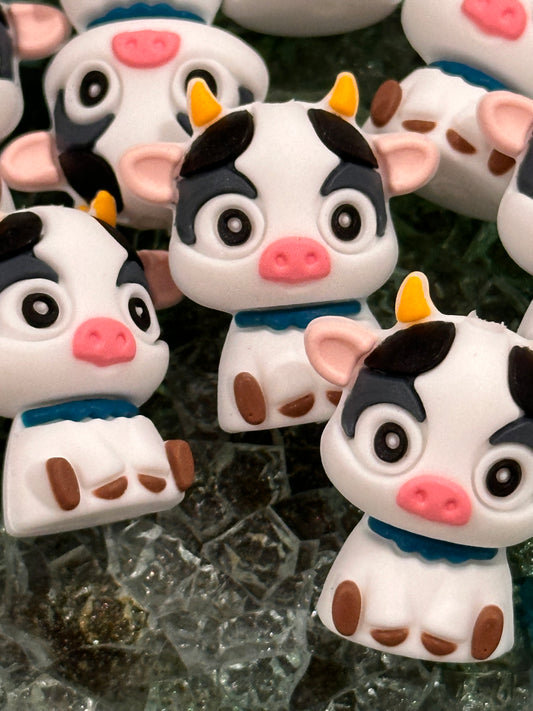 3D cow Focal Bead / silicone bead