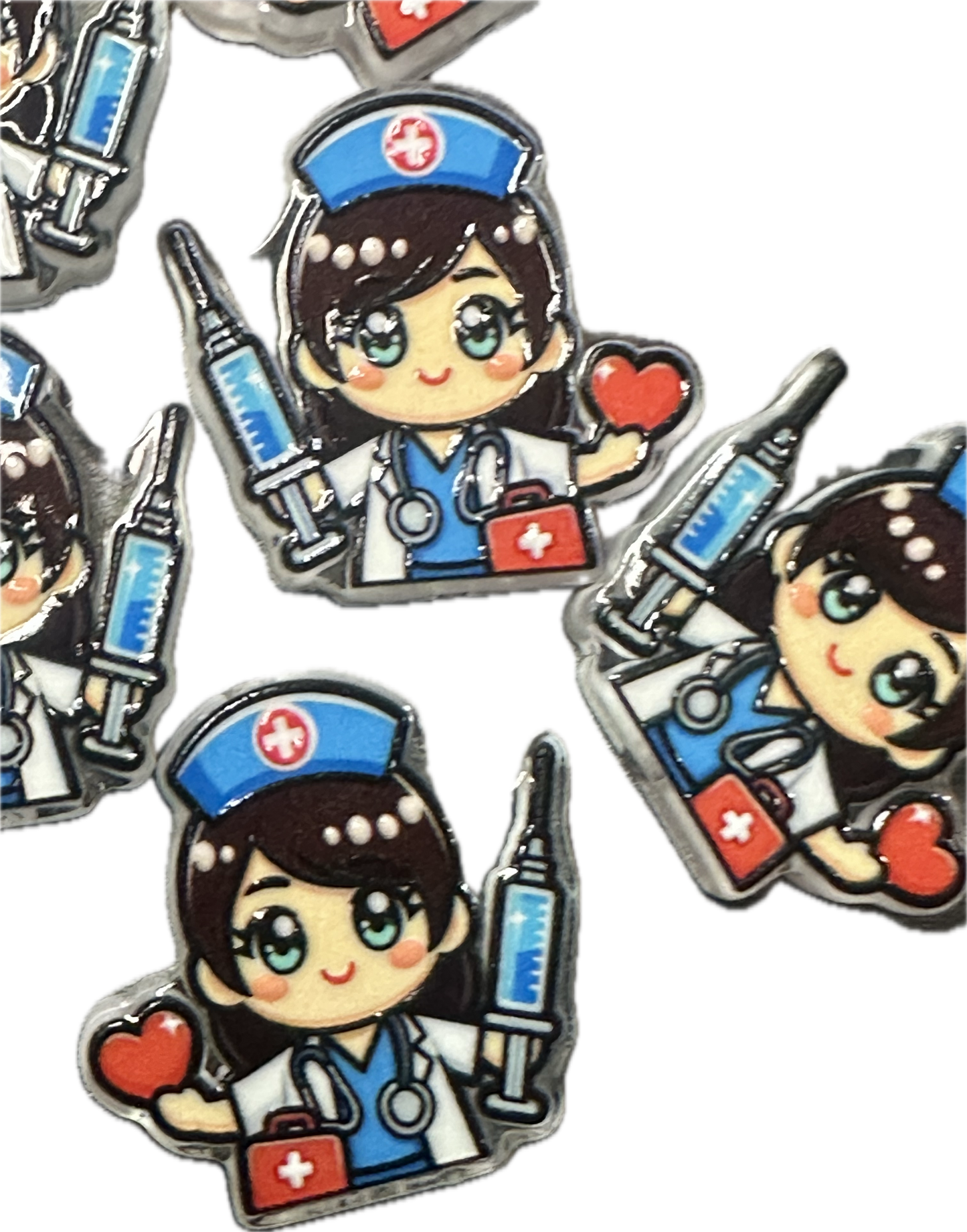 Nurse acrylic focal bead- set of 2/ focal bead/ pen beading / keychain bead/