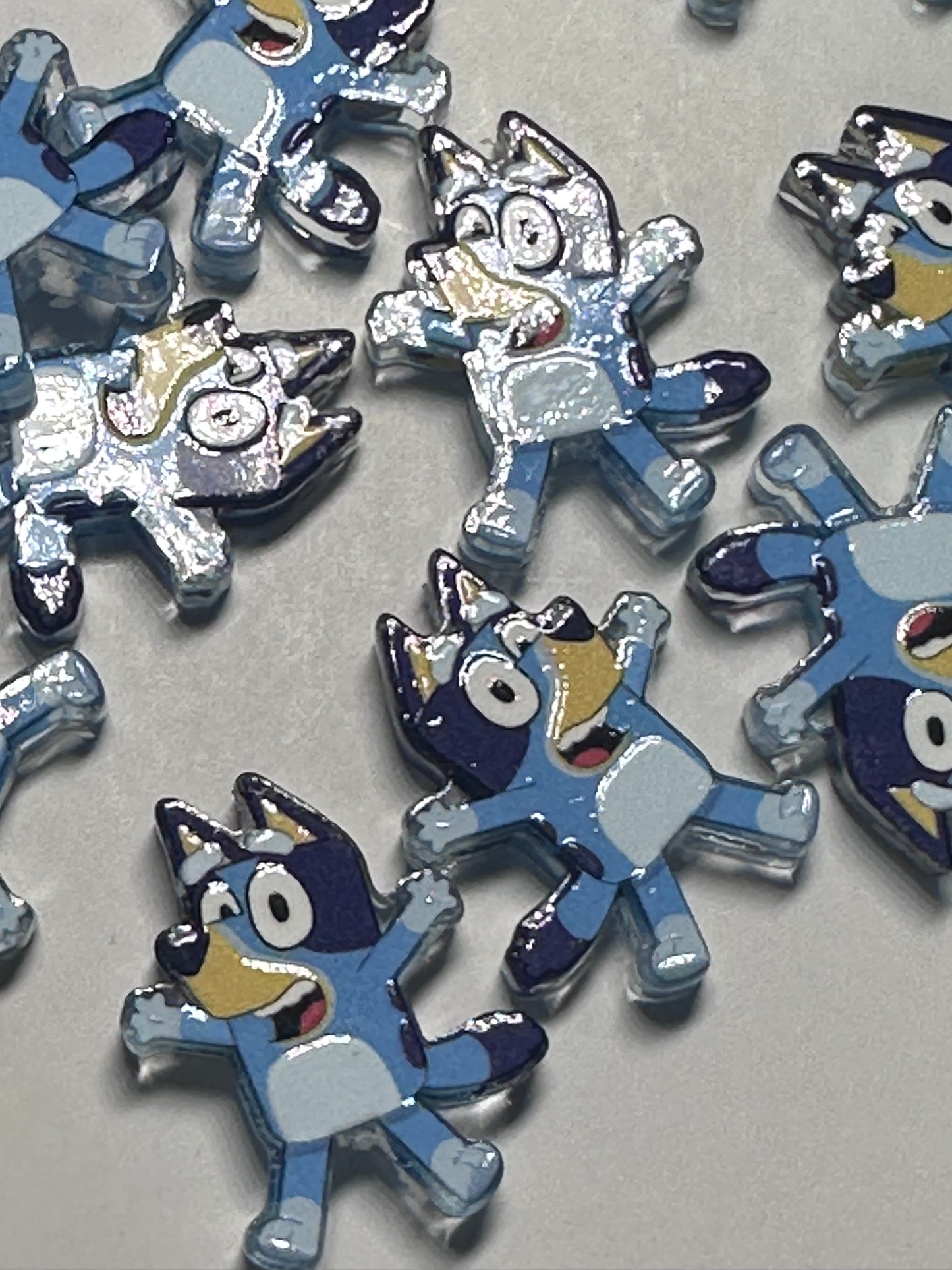 Blue Dog family acrylic focal bead- set of 2/ focal bead/ pen beading / keychain bead / Bingo