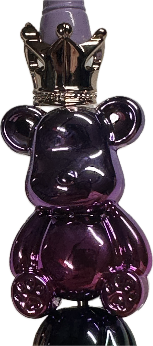 Metallic Plastic crown shaped beads/unique beads/ beadable pen/ keychain bead/assorted colors/10 beads included