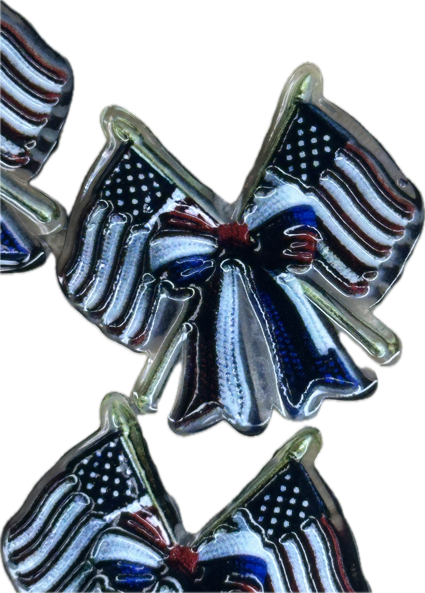 American Flag acrylic focal bead- set of 2/ focal bead/ pen beading / keychain bead/ military/ patriotic