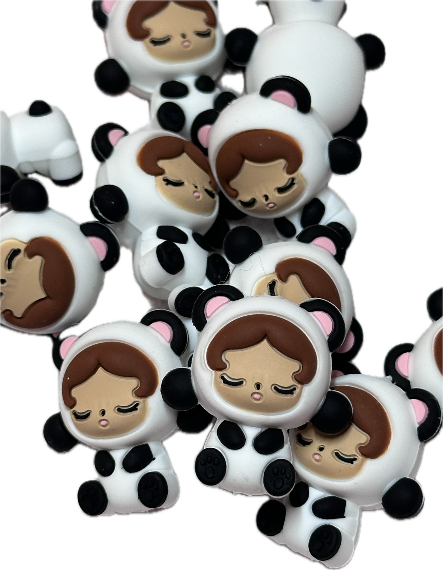 Child in Panda Bear suit Focal Bead/ beadable pen/ Silicone  bead/ keychain bead/skull