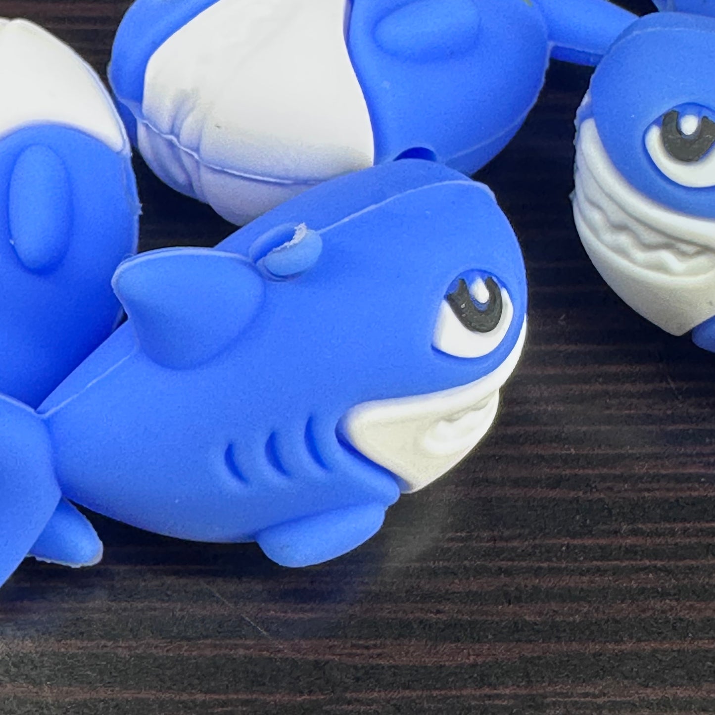 3D Shark focal bead /silicone bead for beadable pens, rods, brushes, keychains