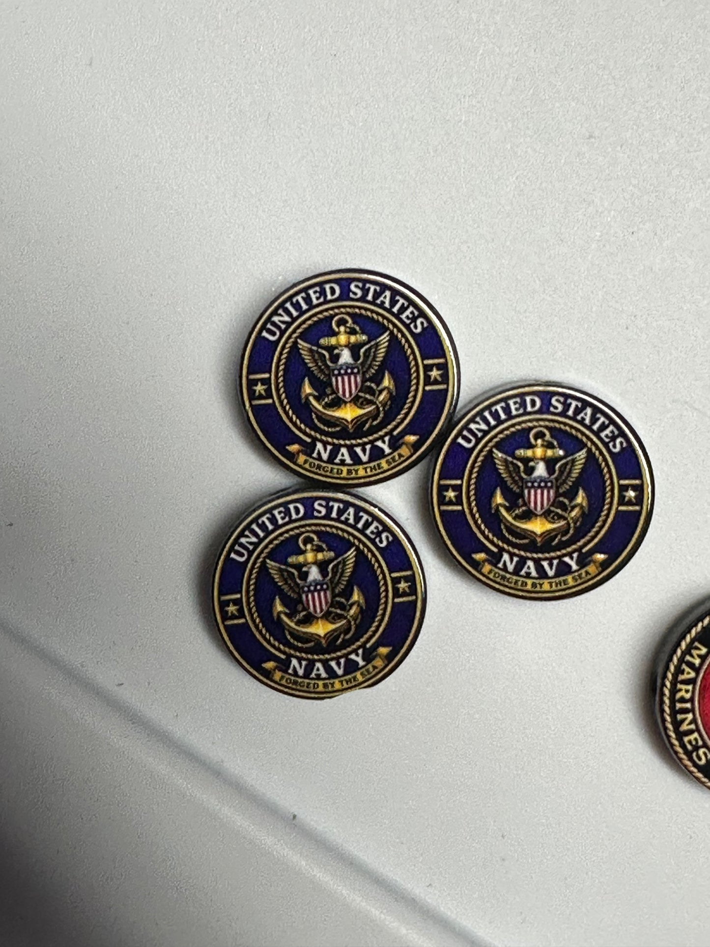Navy Veteran acrylic focal bead- set of 2/ focal bead/ pen beading / keychain bead/ military/ patriotic / serving your country