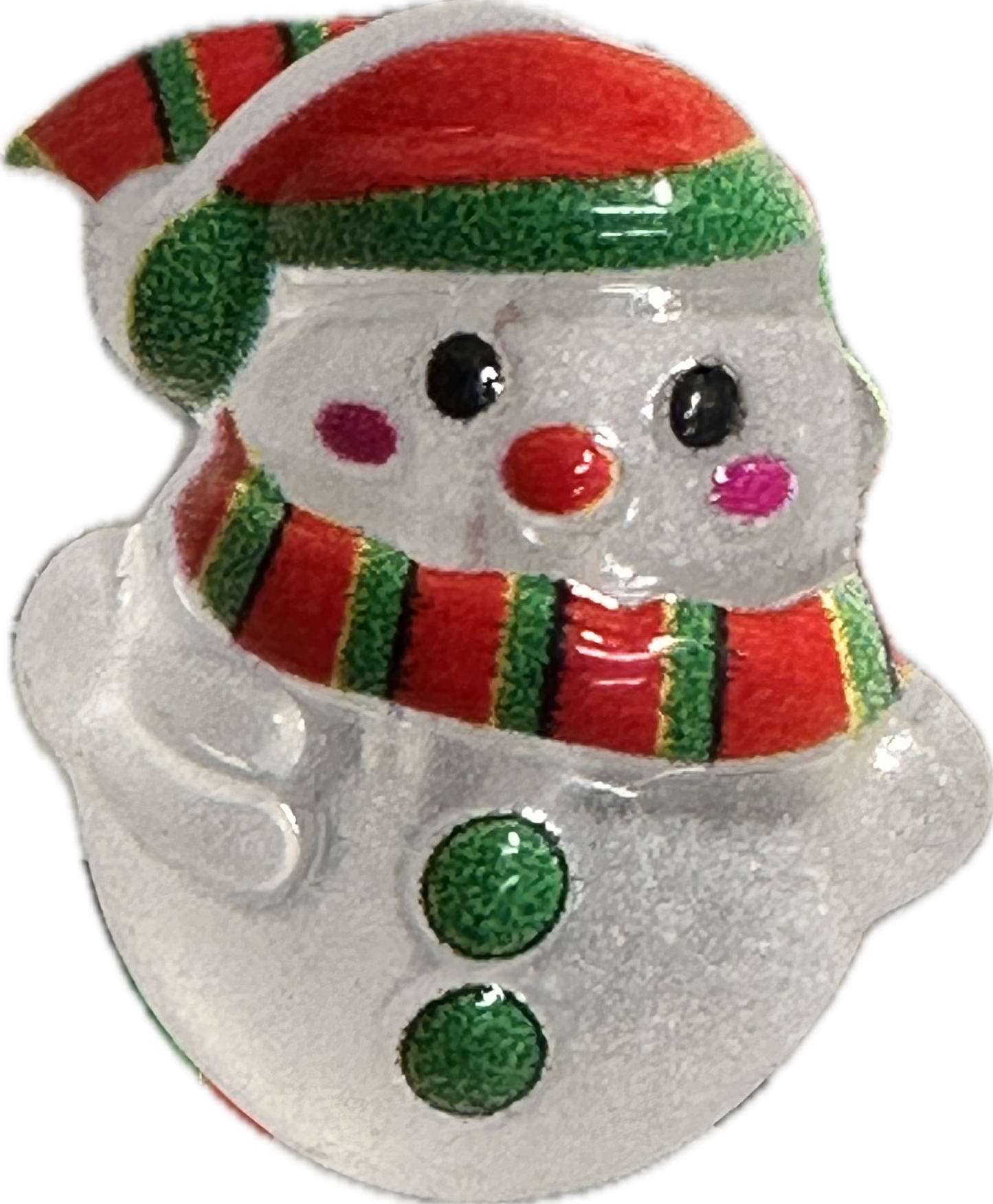 Ten (10) frosted snowman acrylic beads /16mm x 20mm beads / acrylic bead/ keychain bead/ jewelry/Christmas/ only twists on to pmake a topper