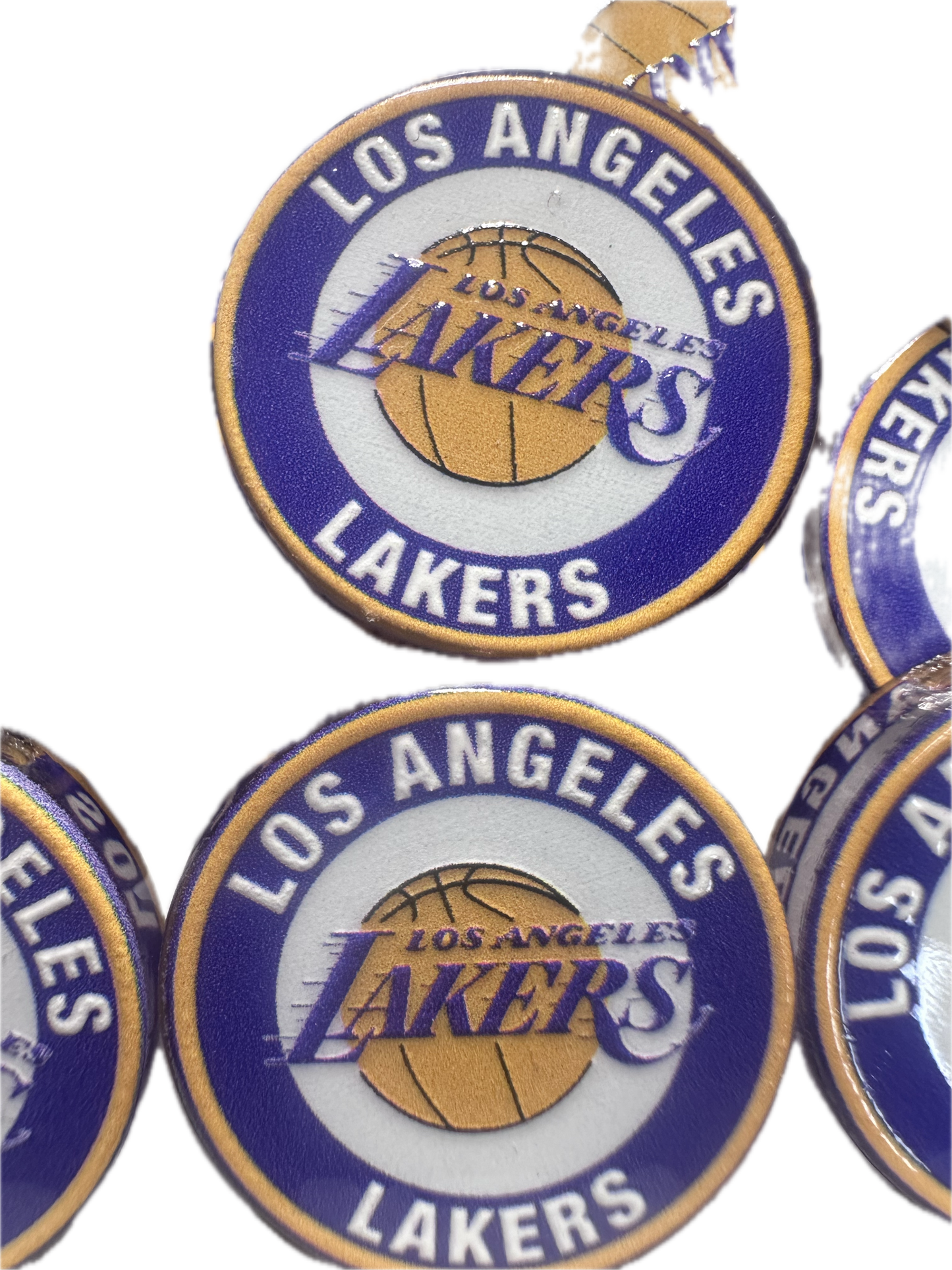 NEW LA Lakers acrylic focal bead- set of 2/ focal bead/ pen beading / keychain bead/ Basketball
