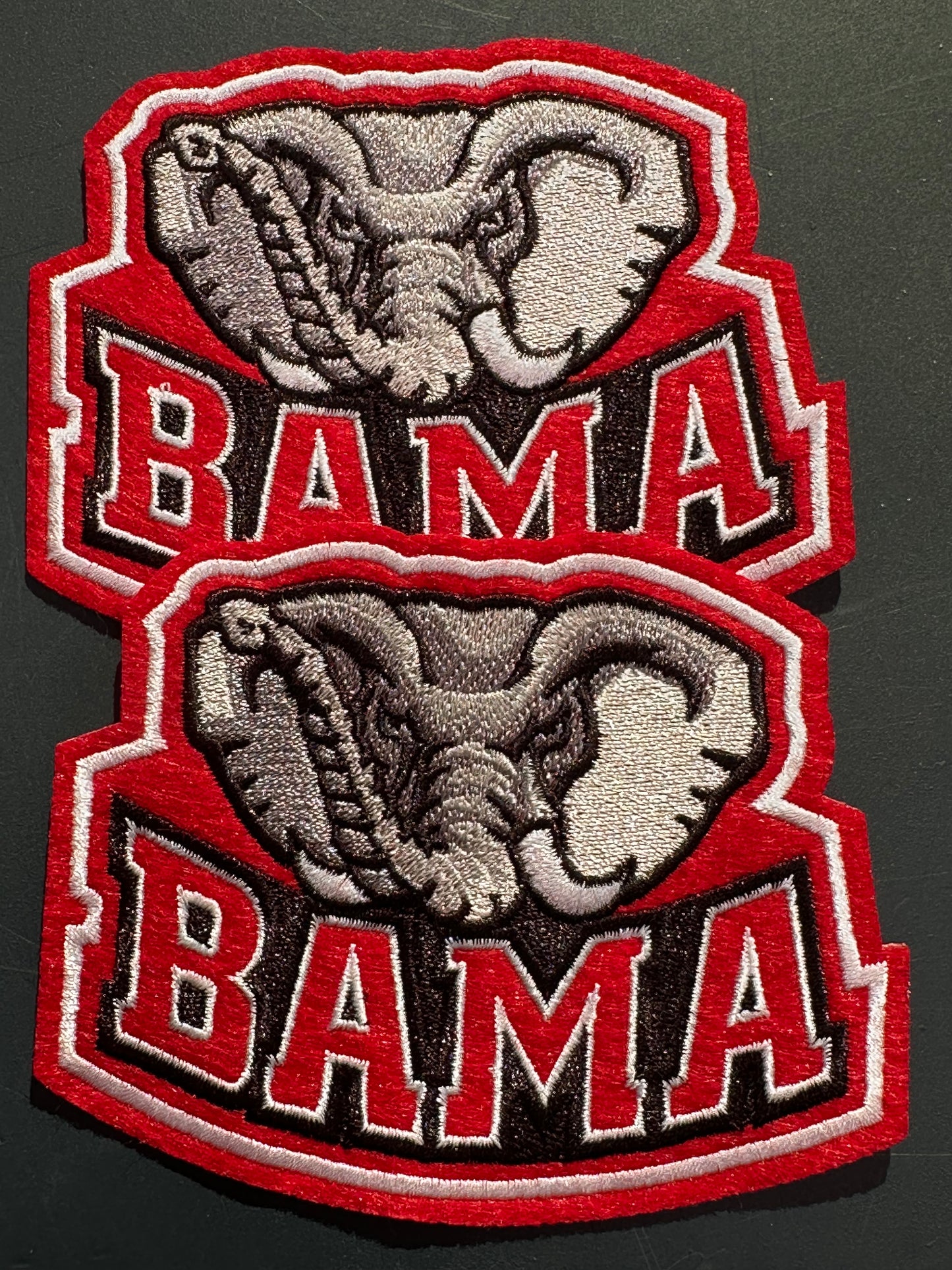 BAMA EMBROIDERED IRON ON PATCH/ SIZE APPROX 4"x3”/ QUALITY MATERIAL/FABRIC PATCHES/ALABAMA TEAM