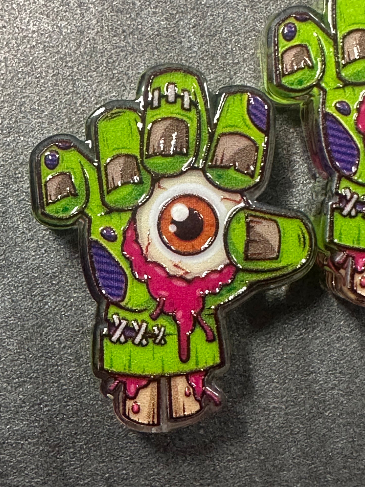 Halloween acrylic focal bead- set of 2/ focal bead/ pen beading / keychain bead/ hand/ eyeball