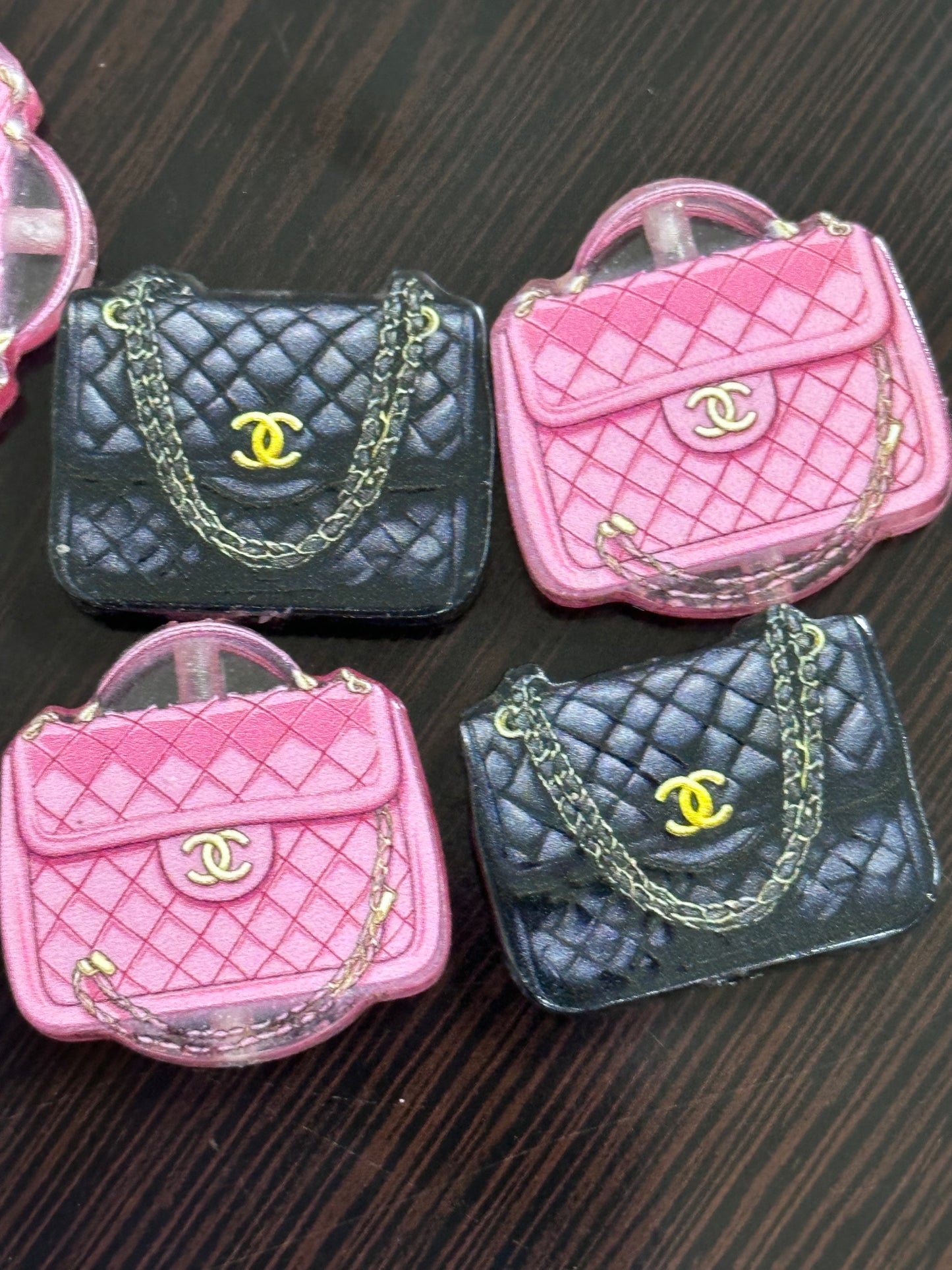 Fancy purse acrylic focal bead- set of 2 -one of each color/ focal bead/ pen beading / keychain bead/handbag