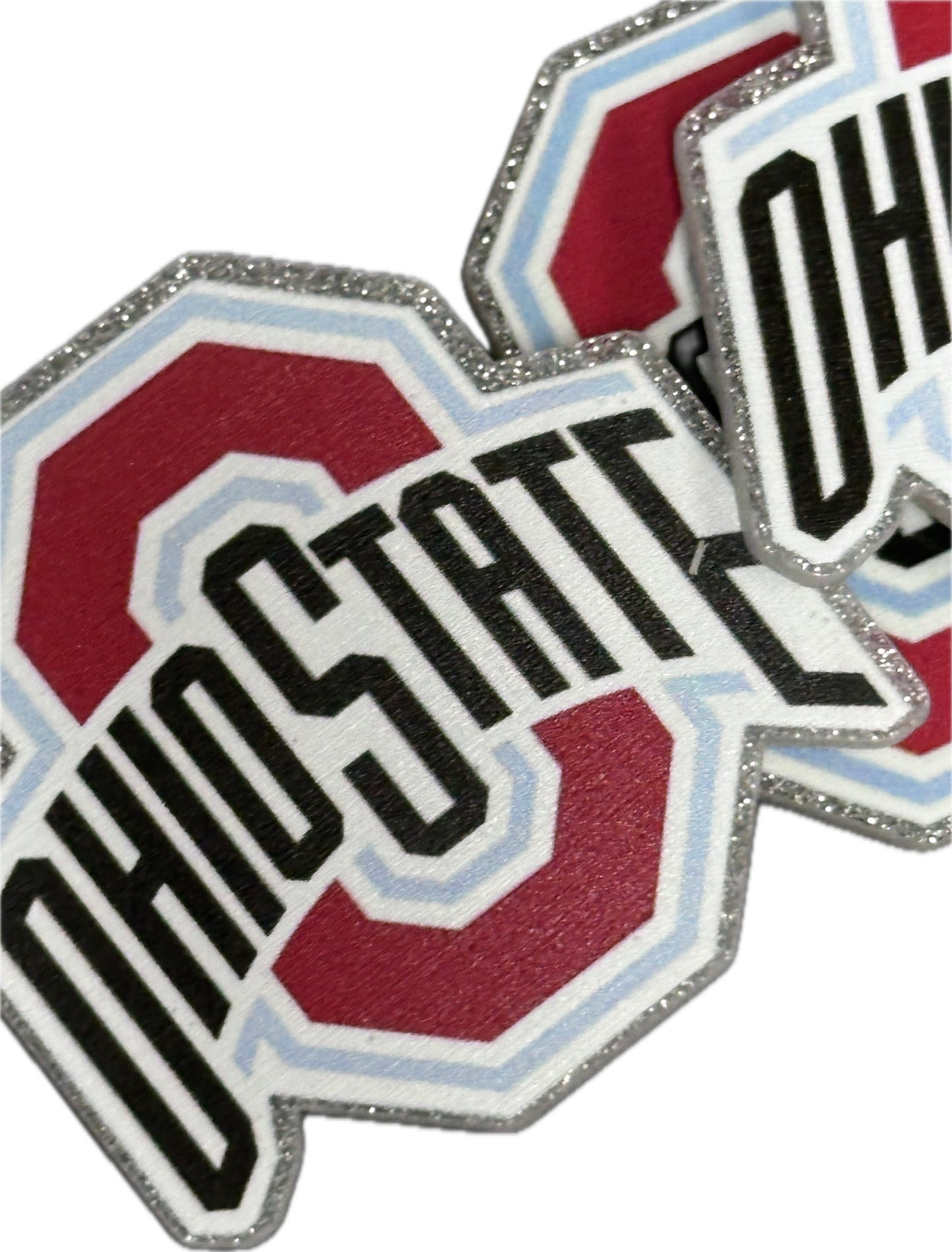 Ohio State -set of two (2) Badge Reel acrylic pieces/ cute print/ badge reel/ DIY keychain/ football planars