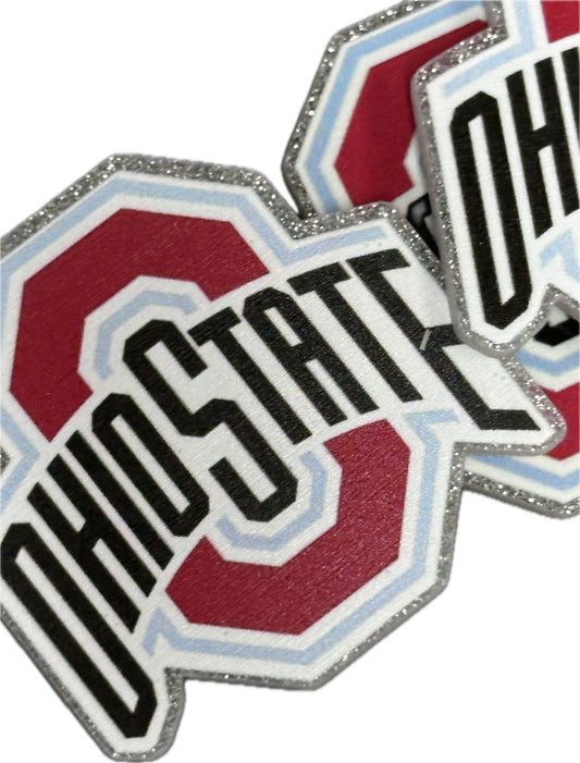 Ohio State -set of two (2) Badge Reel acrylic pieces/ cute print/ badge reel/ DIY keychain/ football planars