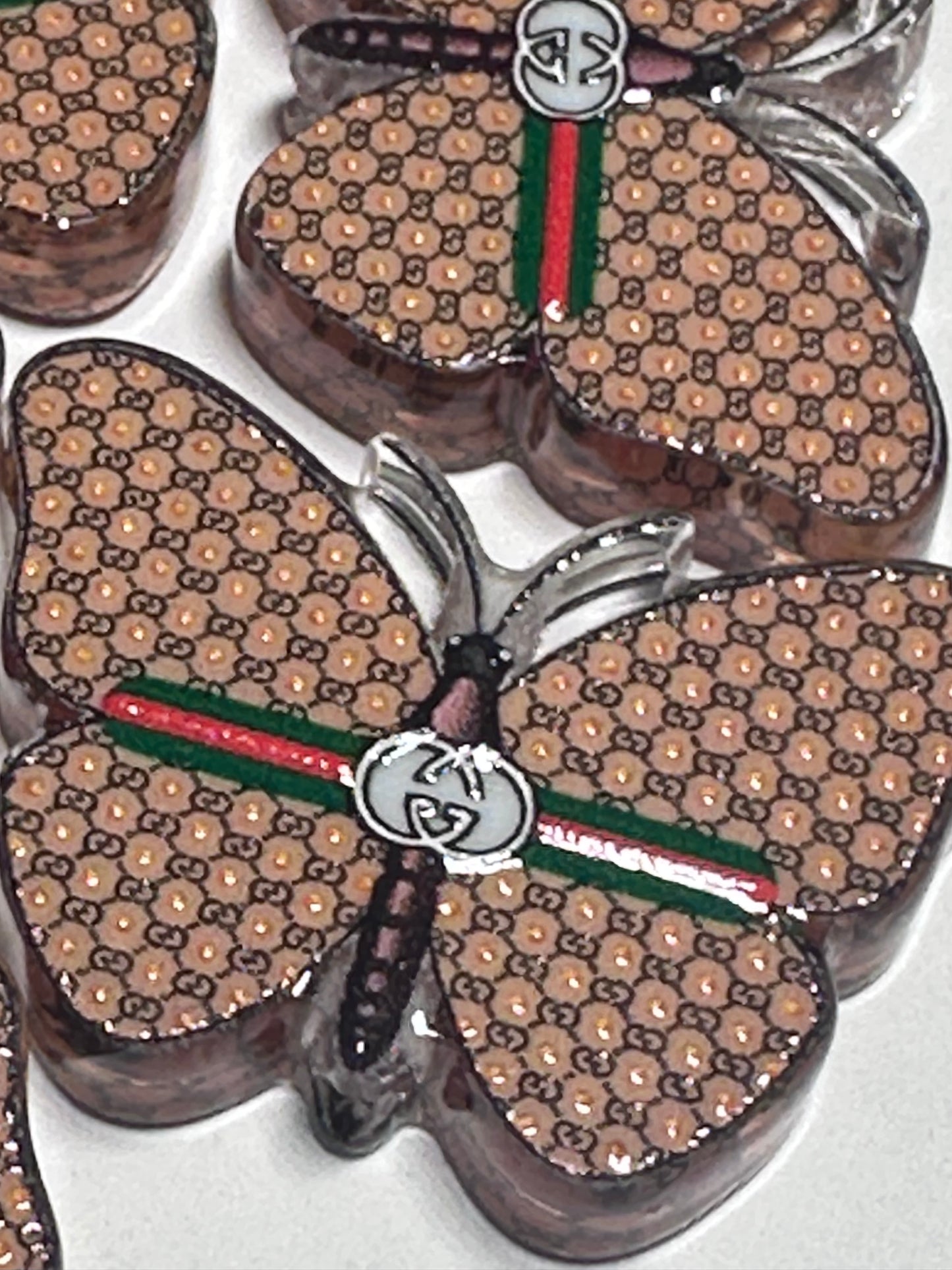 Fancy design butterfly acrylic focal bead- set of 2/ focal bead/ pen beading / keychain bead /