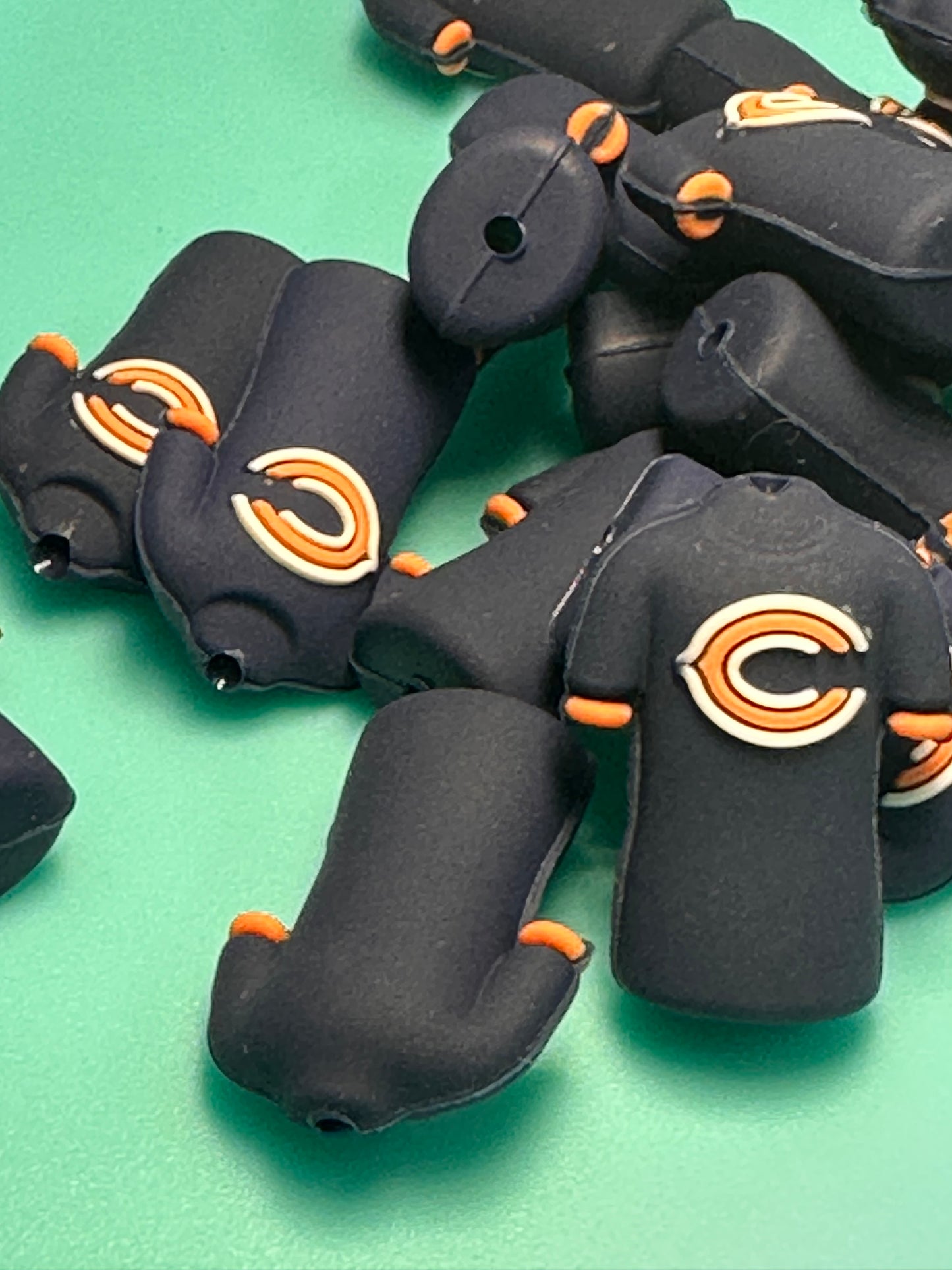 3D Chicago Bears football jersey focal bead/