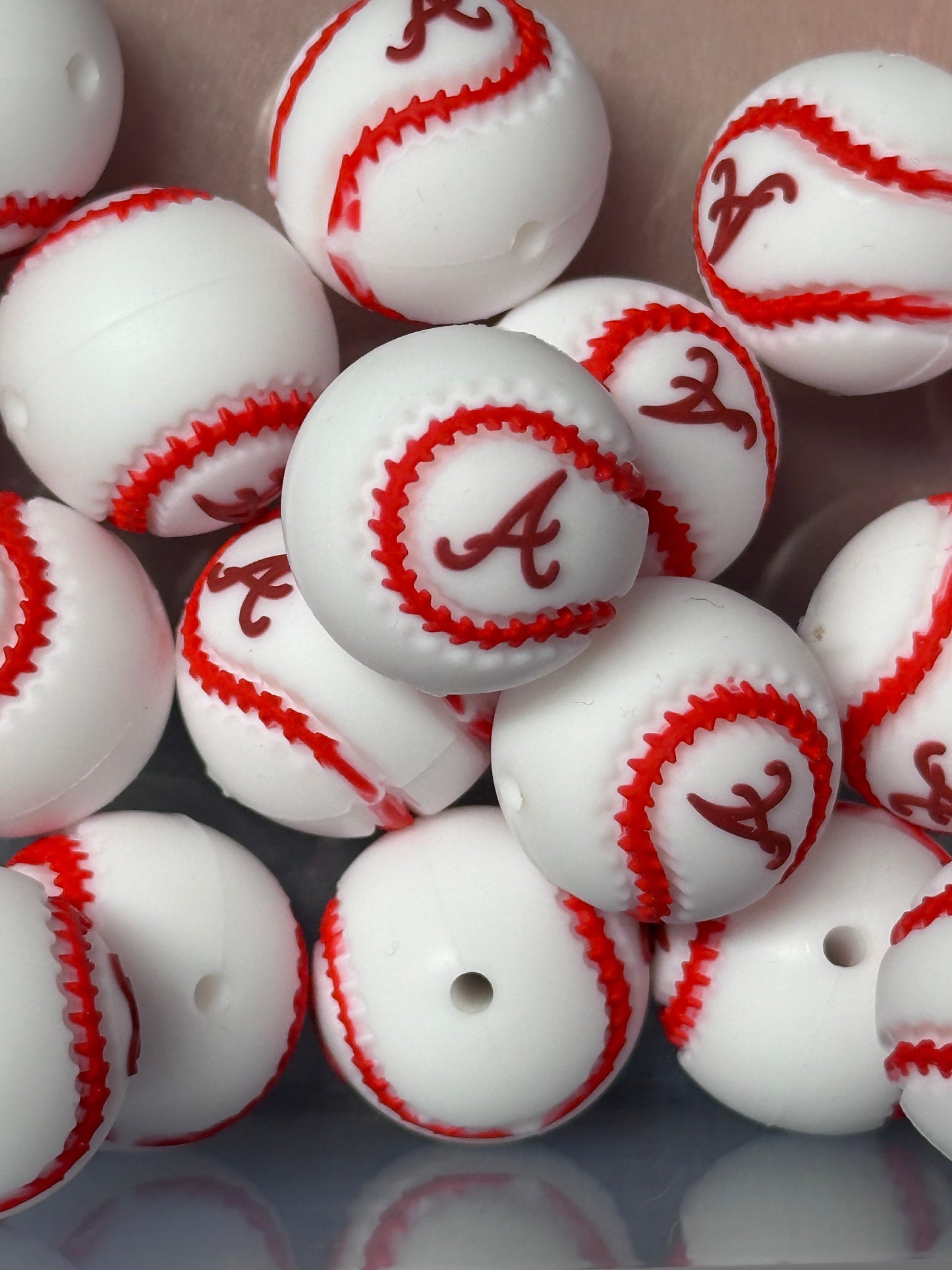 3D baseball Atlanta Braves focal bead/ silicone bead for pen beading