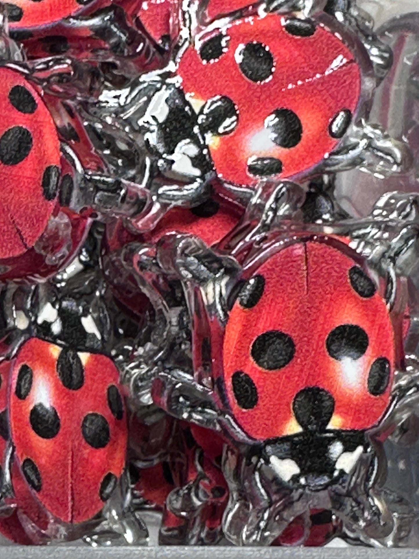 Ladybug acrylic focal bead- set of 2/ focal bead/ pen beading / keychain bead/ Summer/