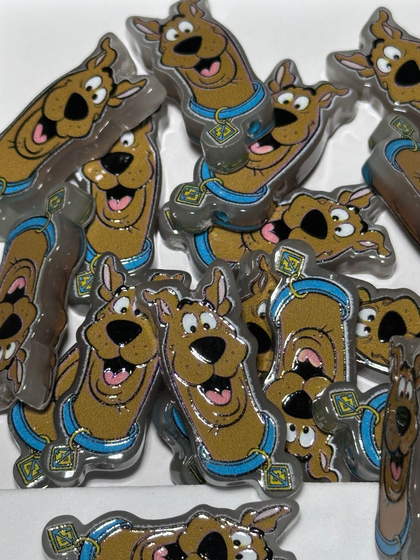 Brown Dog acrylic focal bead- set of 2/ focal bead/ pen beading / keychain bead/