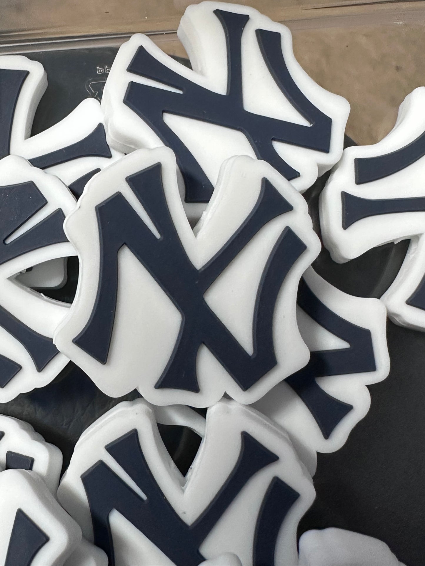 New York Yankees focal bead/ baseball/ Letters NY