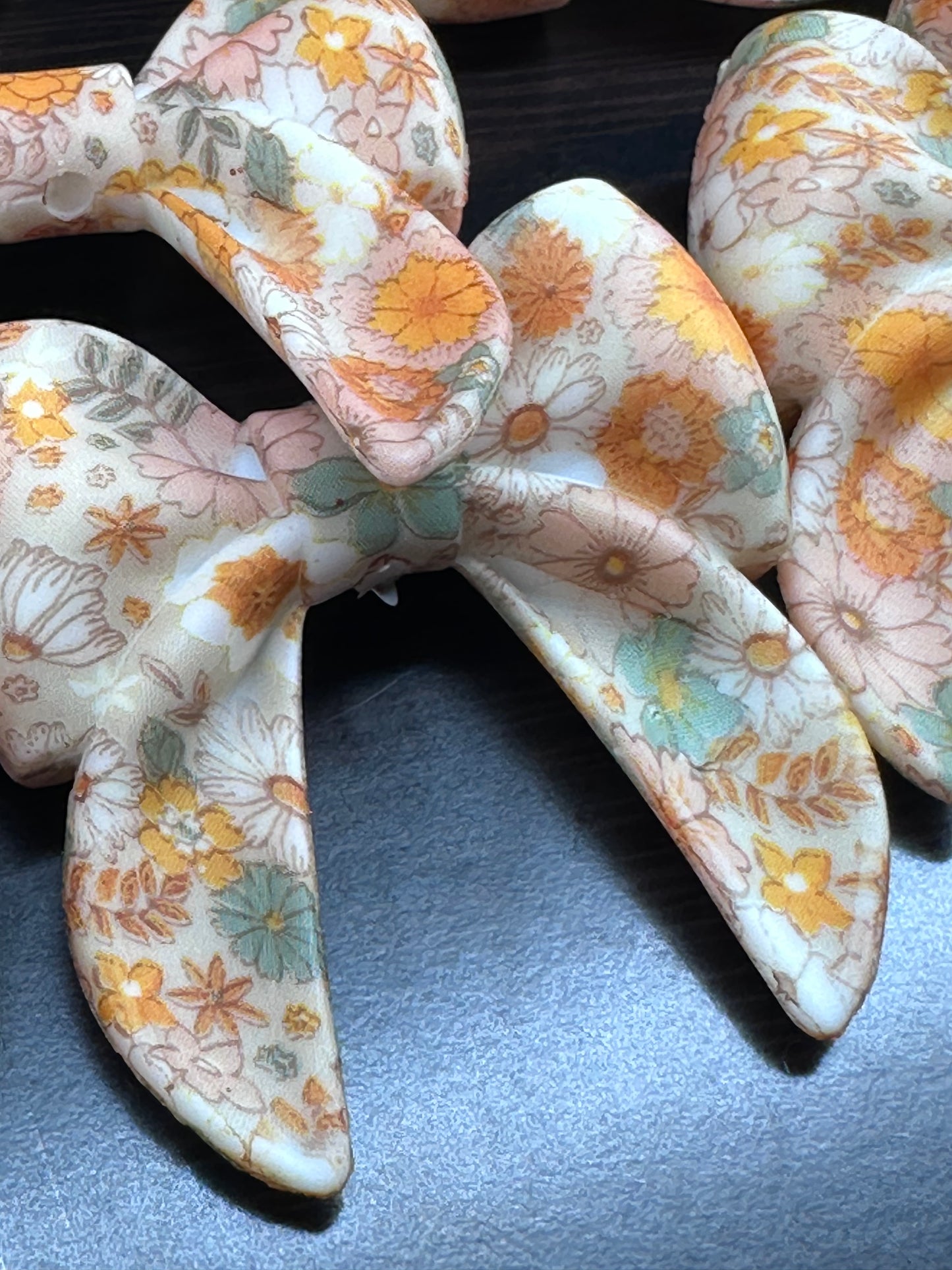 Silicone Sunflower Bow Focal Bead • Floral Bow Charm • DIY Beaded Pen Supply