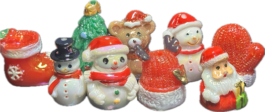 9pc Christmas Resin Bead Set – Santa, Snowman, Tree & Holiday DIY Beads