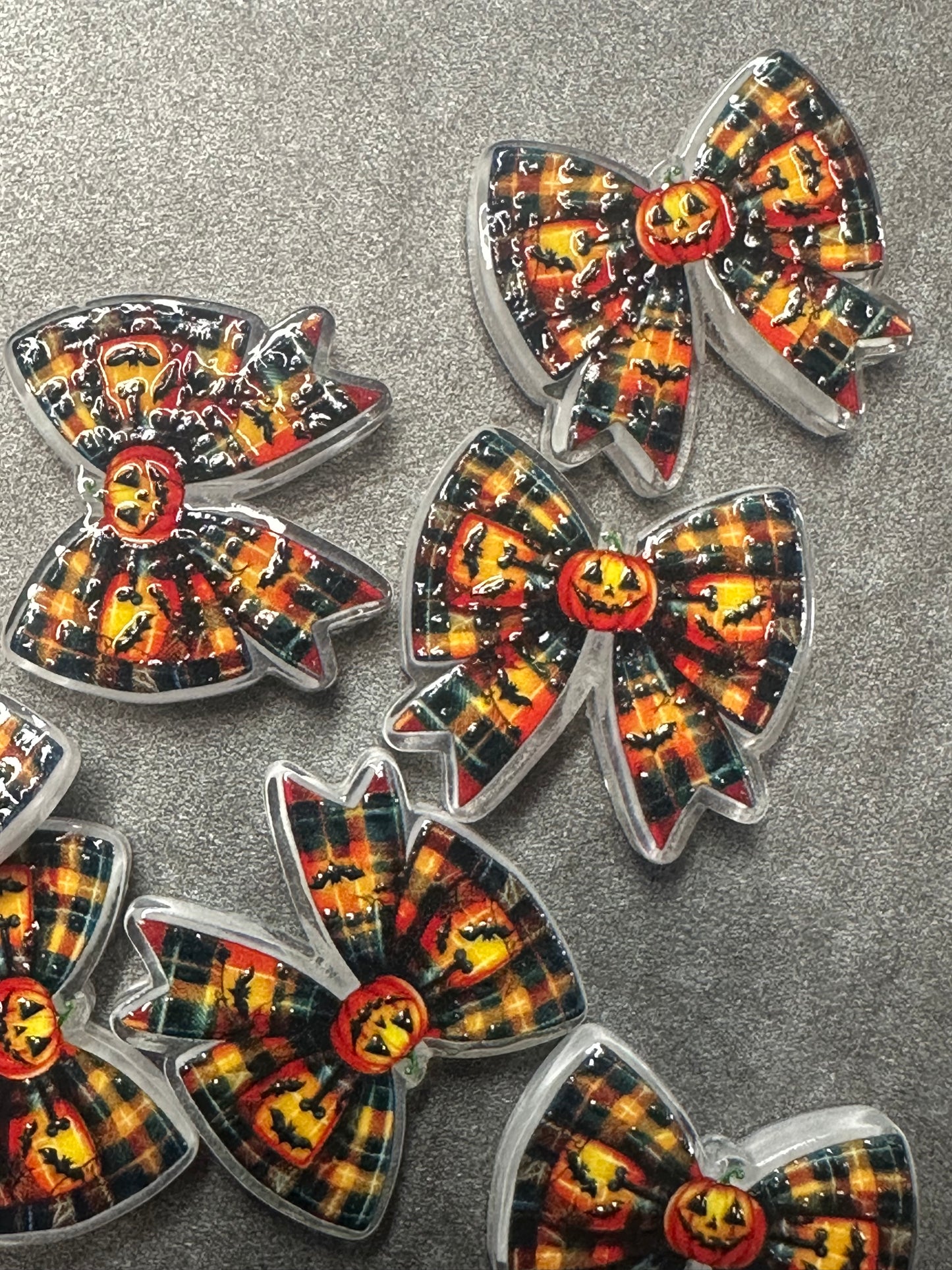 Halloween bow acrylic focal bead- set of 2/ focal bead/ pen beading / keychain bead/