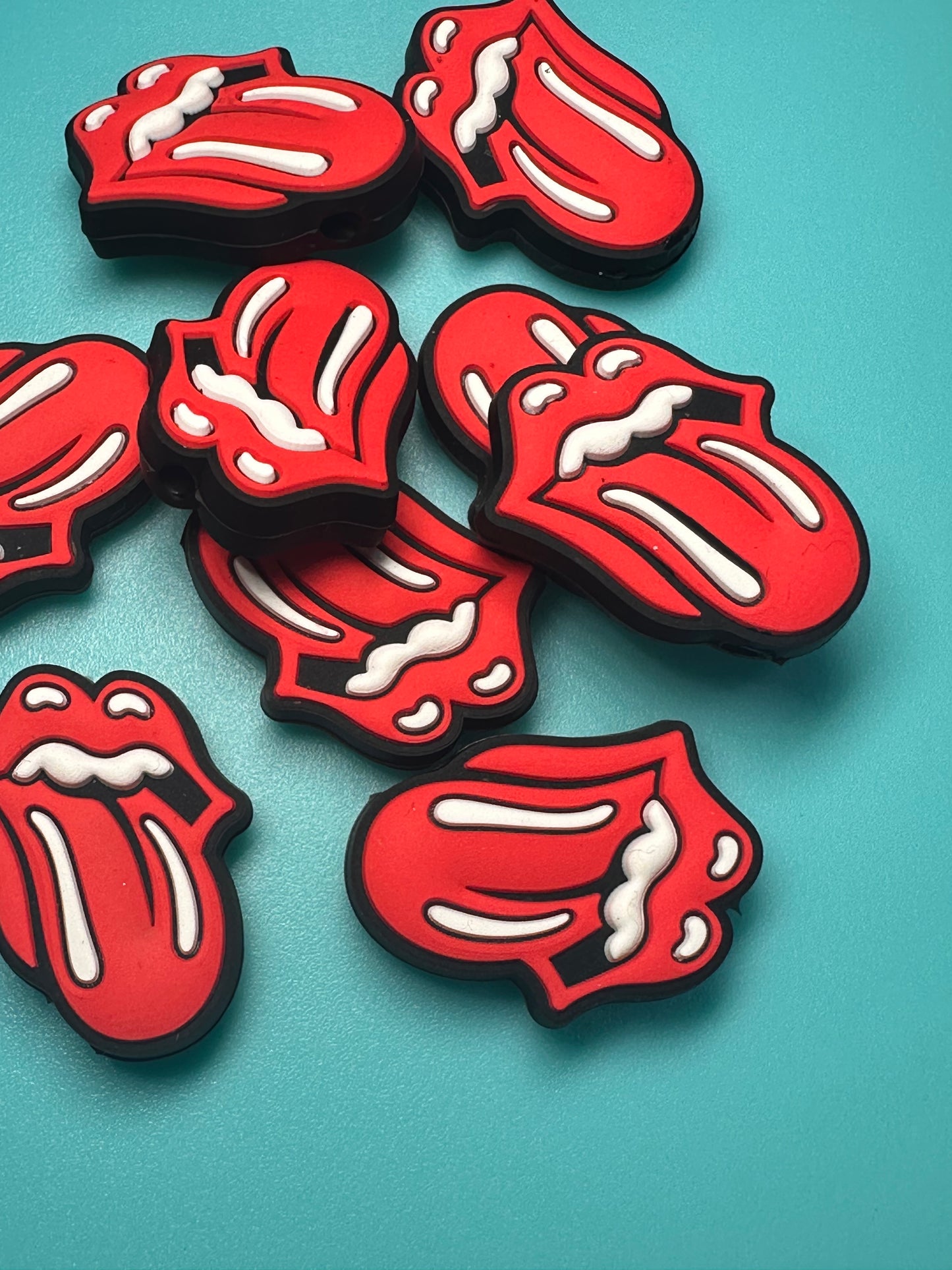 Lips and tongue focal bead/ Rolling/ singer/ band/RS