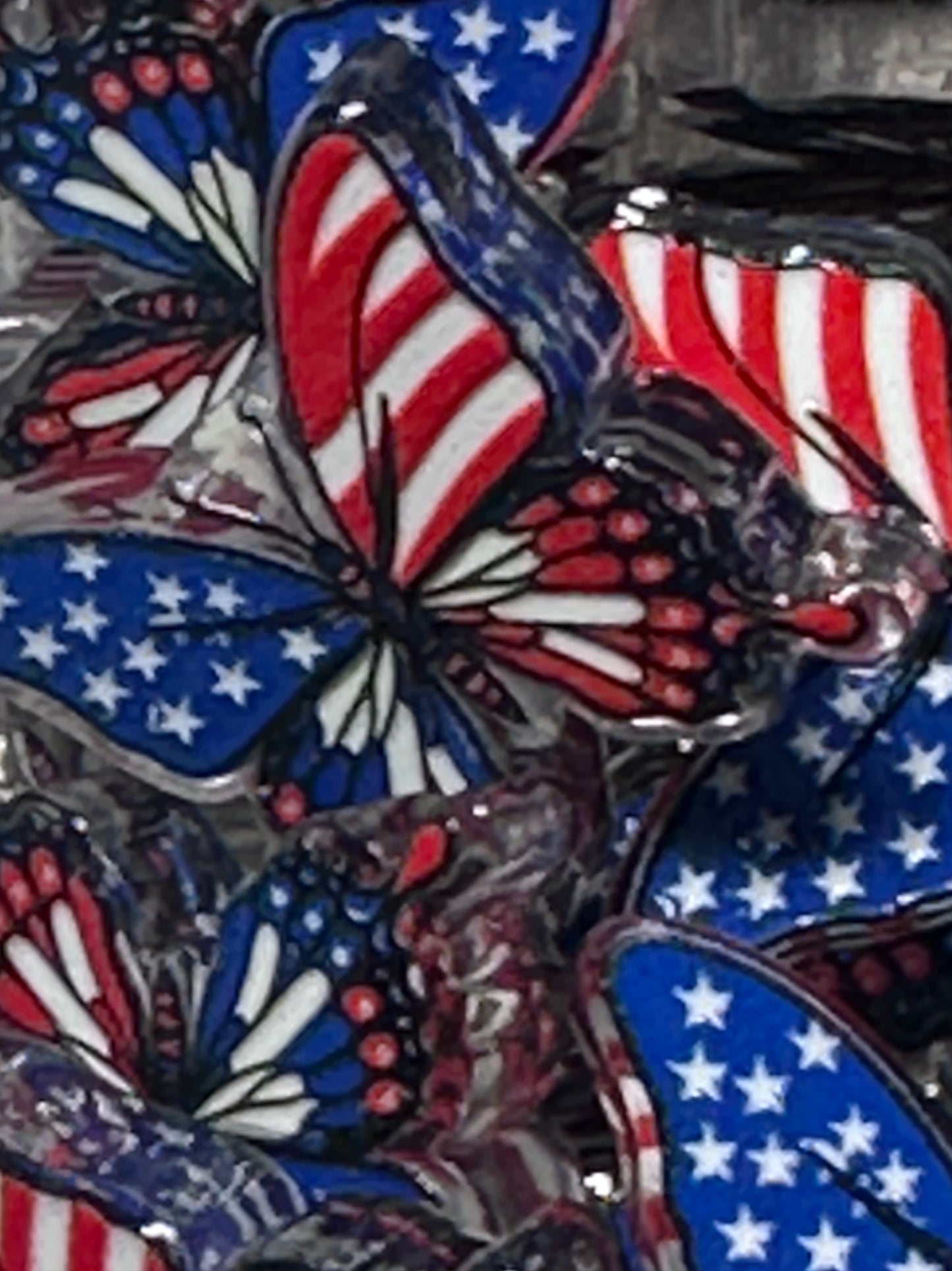 Patriotic butterfly acrylic focal bead- set of 2/ focal bead/ pen beading / keychain bead/ Fourth of July/ American