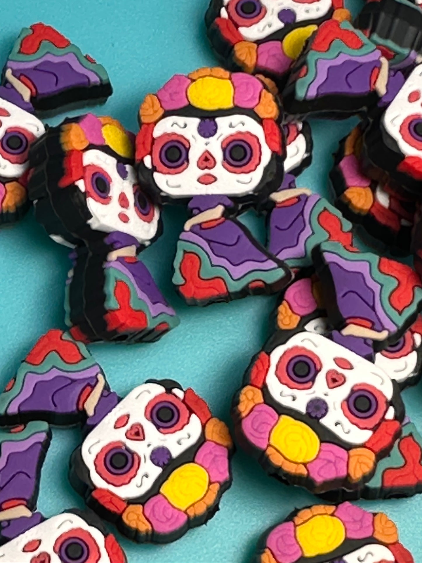 Day of the dead Focal Bead/ beadable pen/ Silicone bead/ keychain bead/fiesta/ Mexican holiday #2