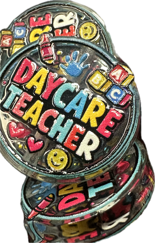 Daycare Teacher acrylic focal bead- set of 2/ focal bead/ pen beading / keychain bead/