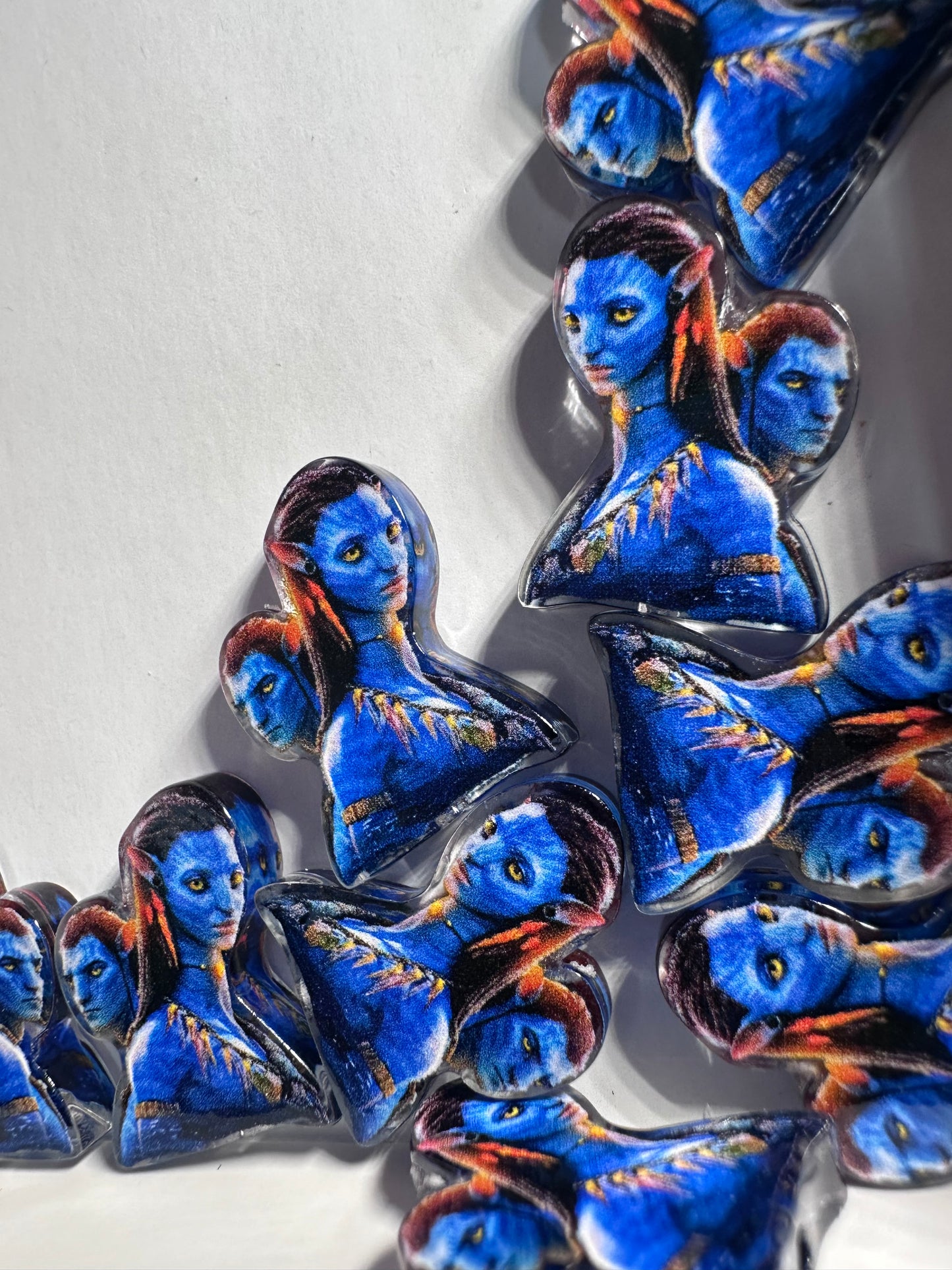 Blue people acrylic focal bead- set of 2/ focal bead/ pen beading / keychain bead/blue girl