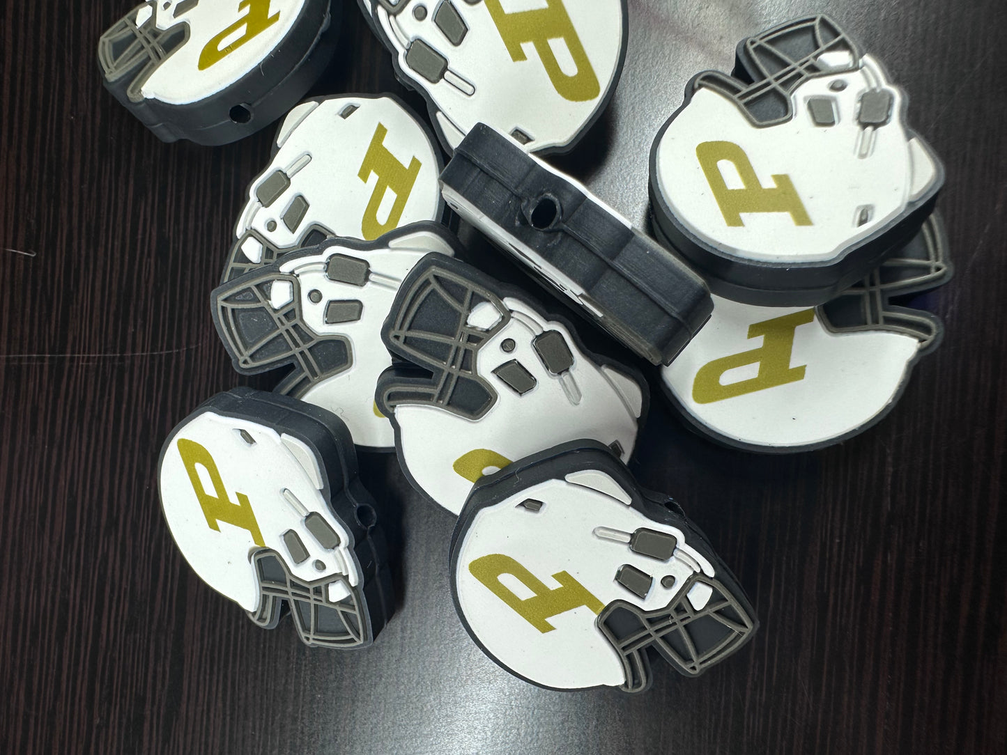 New! Perdue Boilermakers focal beads/college ball/Focal Bead/ beadable pen/ Silicone  bead/ keychain bead / Football/