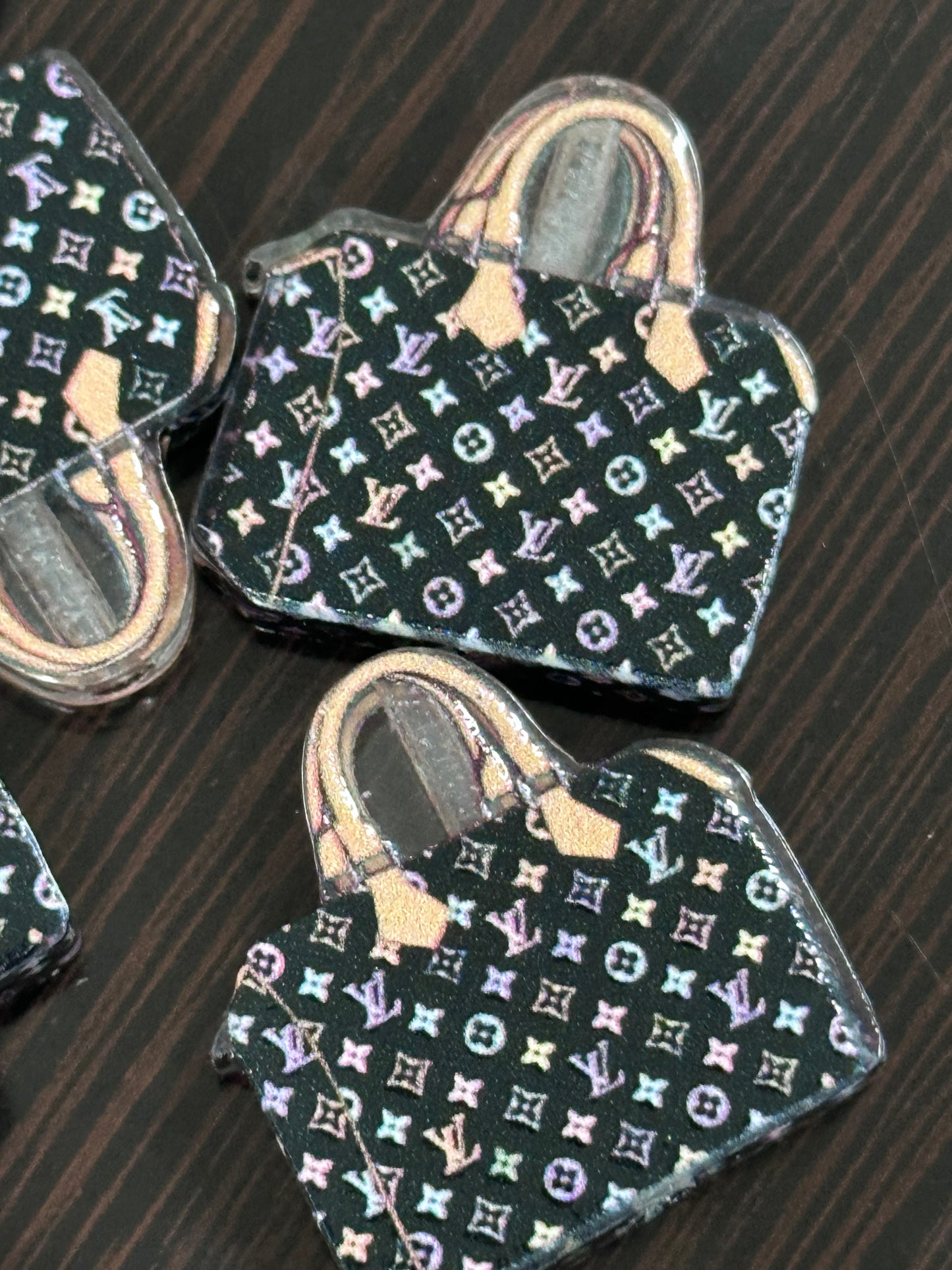 Fancy handbag acrylic focal bead- set of 2/ focal bead/ pen beading / keychain bead/