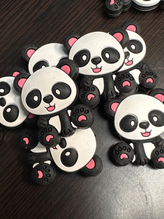 Panda bear/ Focal Bead/ beadable pen/ Silicone  bead/ keychain bead/ bear