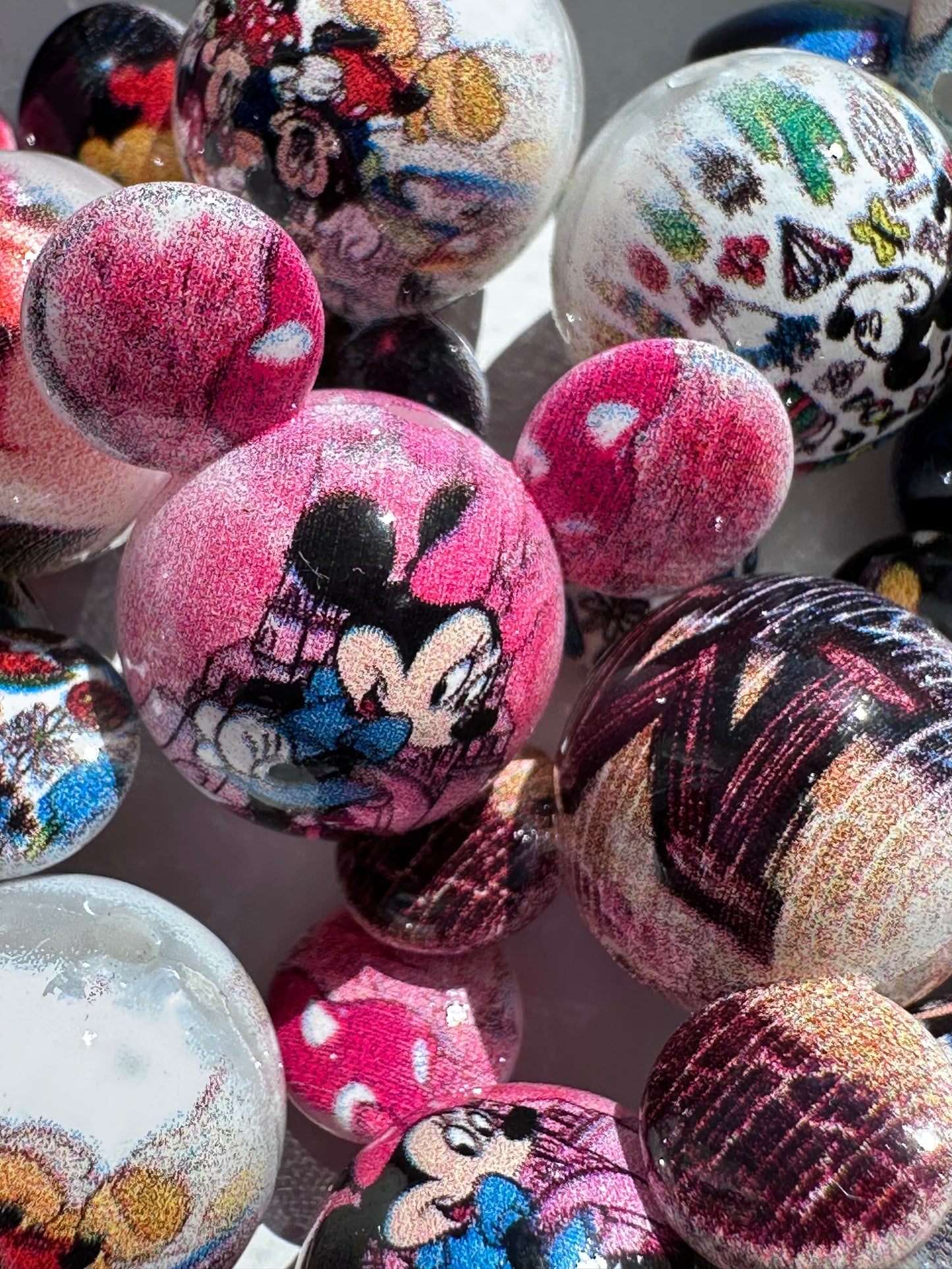 Cartoon inspired beads/ Five (5) acrylic beads included/ jewelry Bead/ beadable pen beads/ keychain bead/ DIY