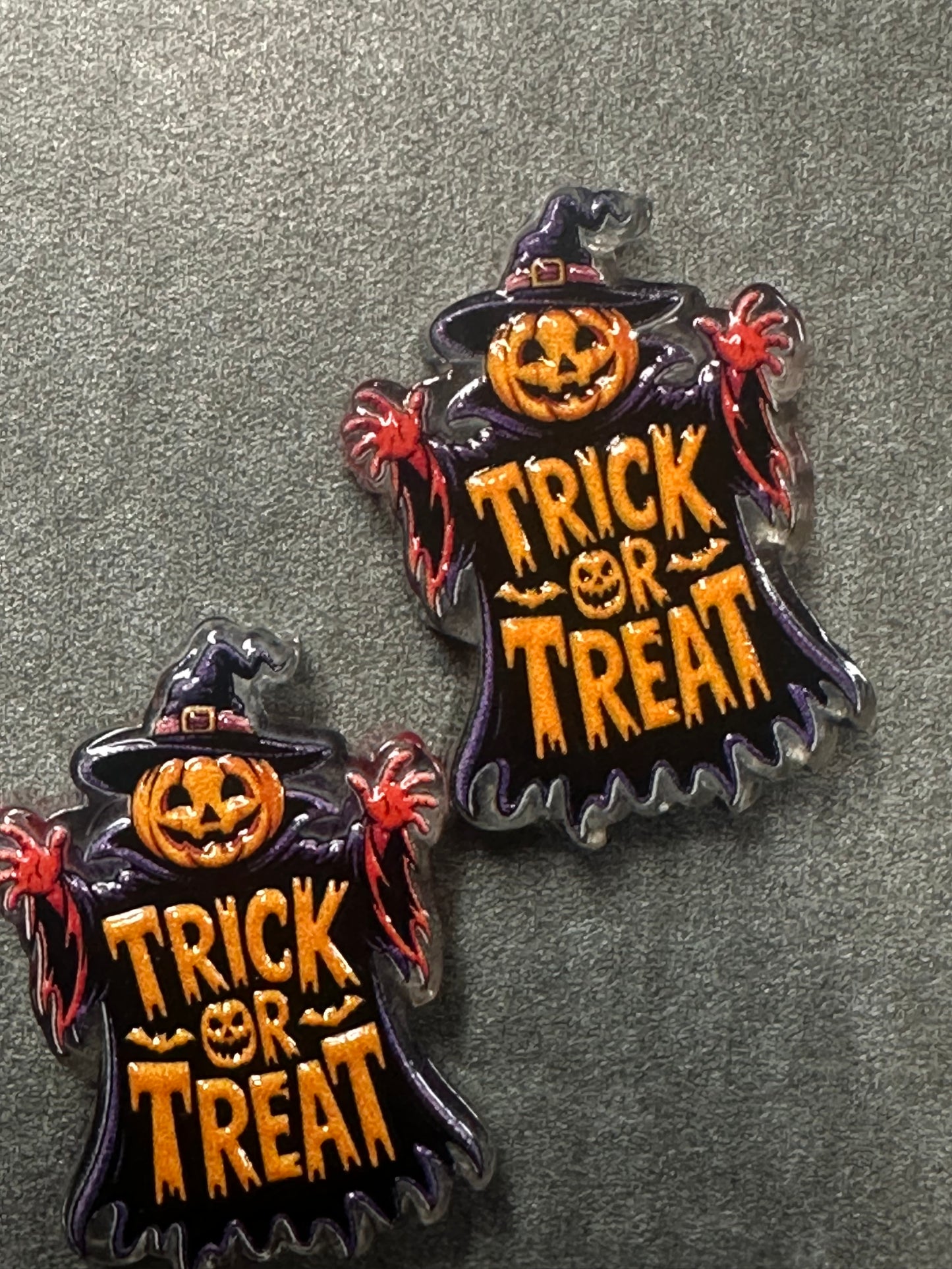 Halloween acrylic focal bead- set of 2/ focal bead/ pen beading / keychain bead/ trick or treat
