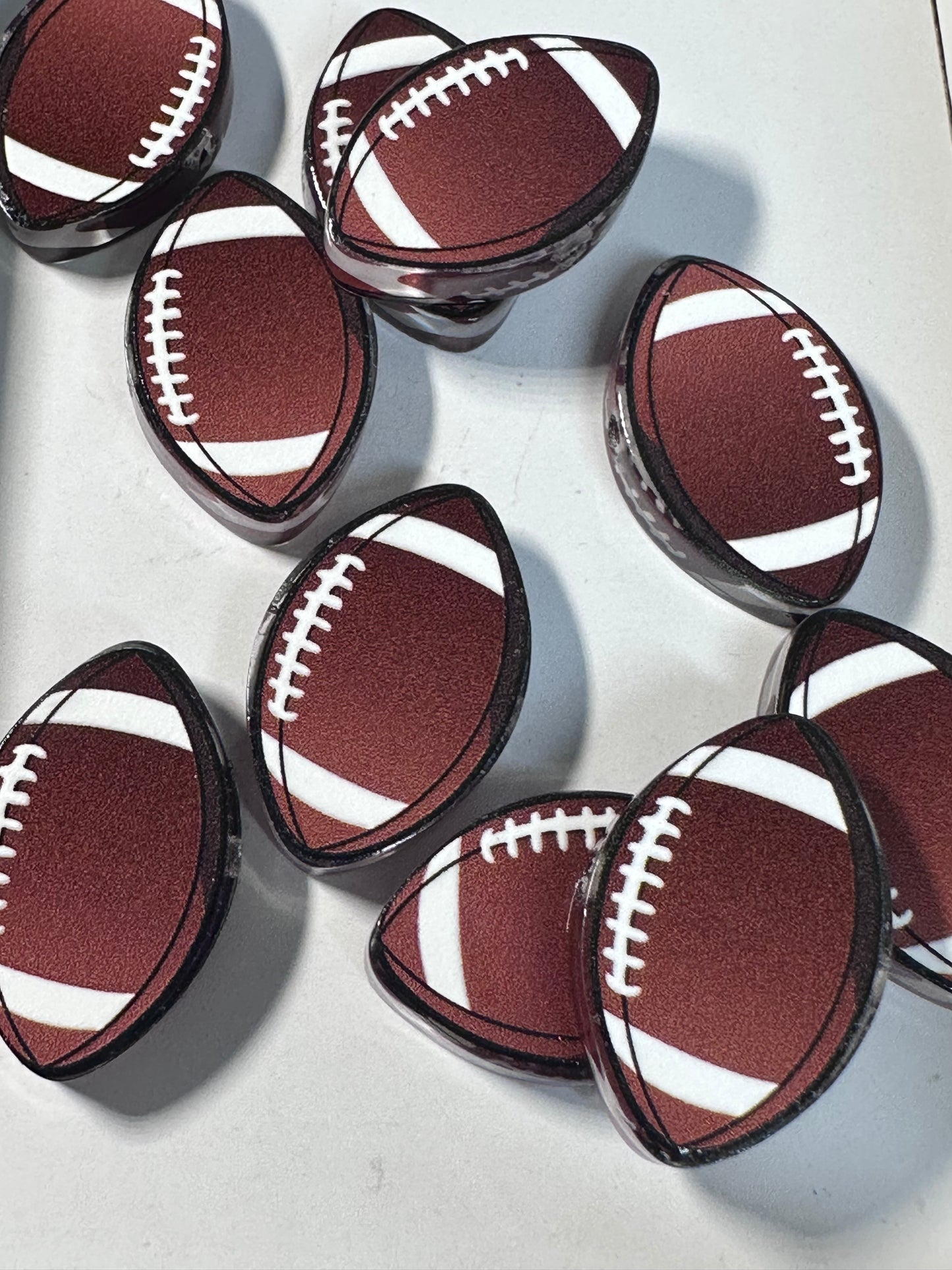 NEW football acrylic focal bead- set of 2/ focal bead/ pen beading / keychain bead
