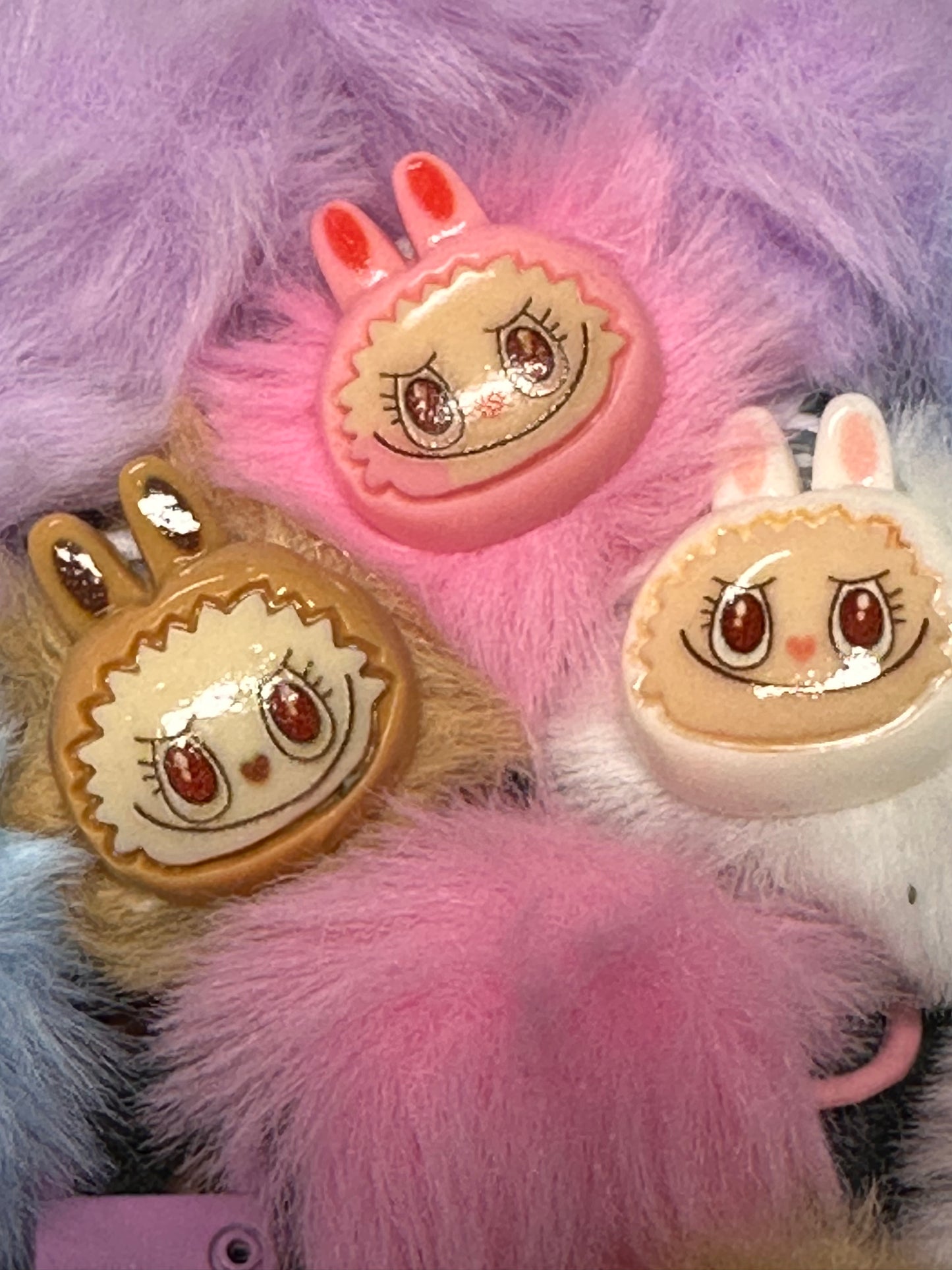 Labubu head Pom Pom phone charms/ Monster bag charm/ phone decor