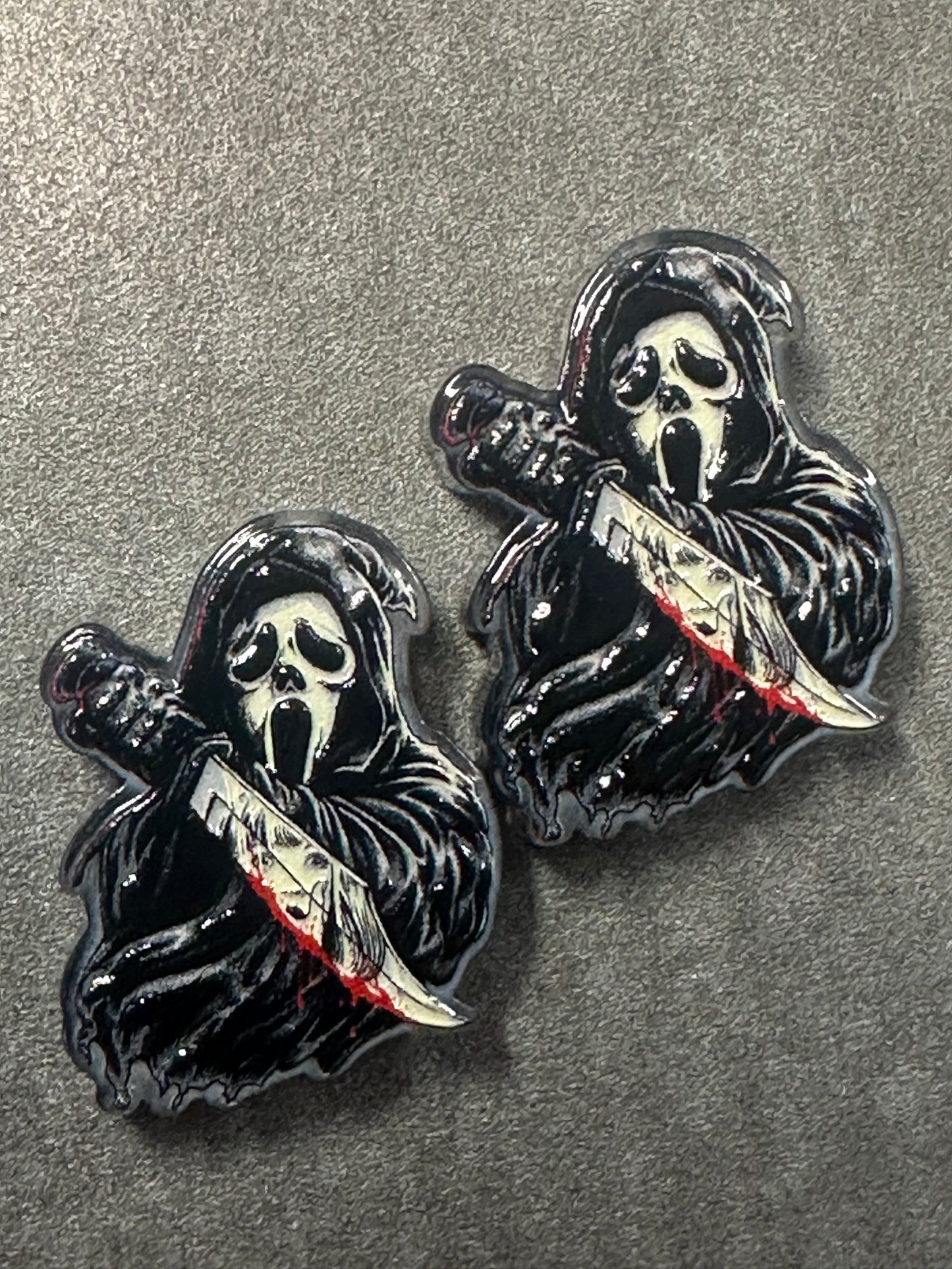 Halloween acrylic focal bead- set of 2/ focal bead/ pen beading / keychain bead/ scary guy