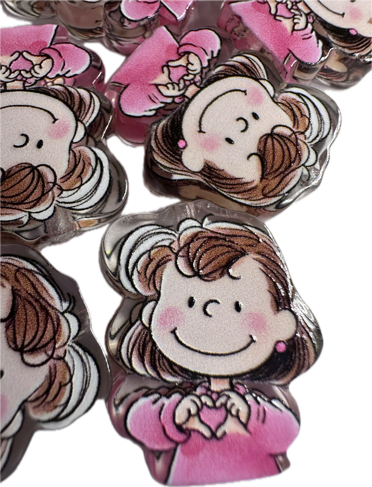 Lucy acrylic focal bead- set of 2/ focal bead/ pen beading / keychain bead/Peanuts