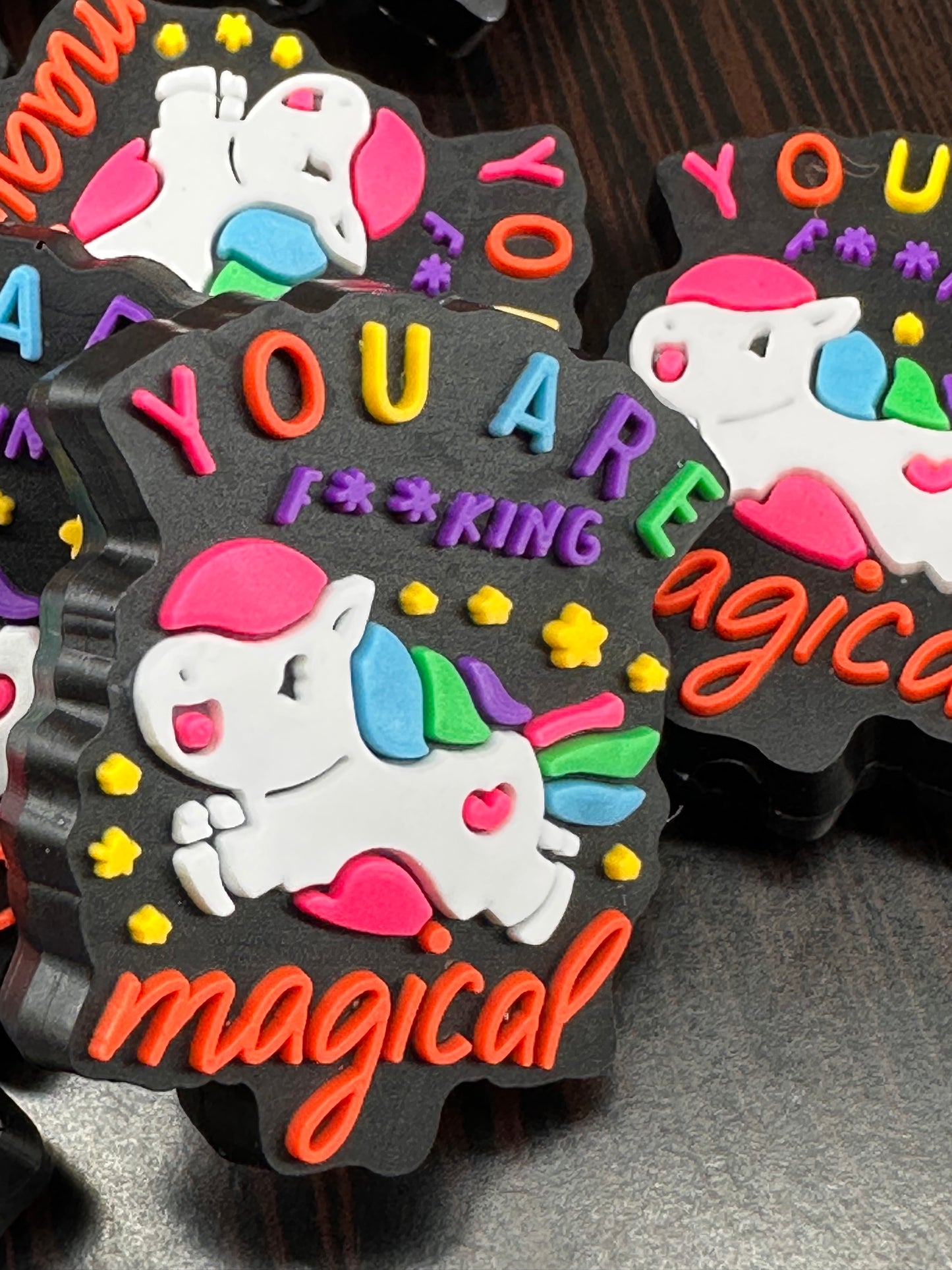 Unicorn Focal Bead/ beadable pen/ Silicone bead/ keychain bead/DIY/unicorn/rainbow