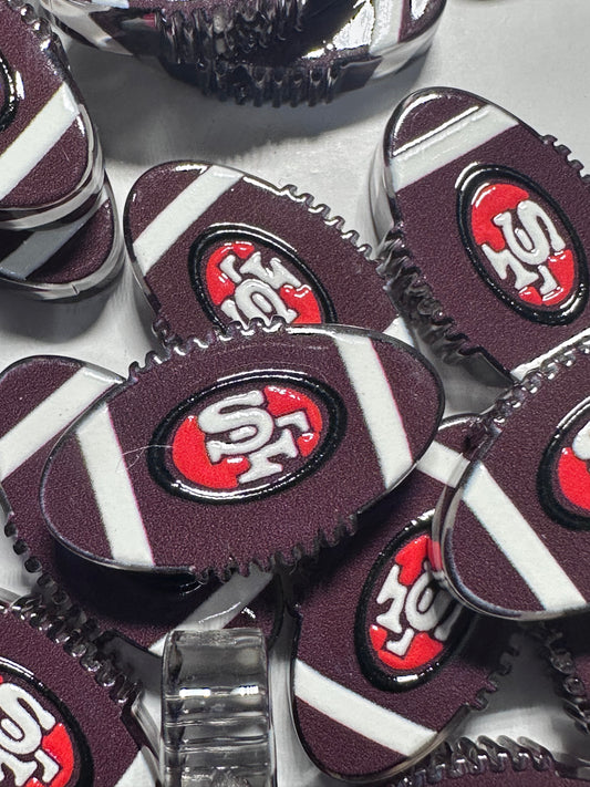 San Francisco acrylic focal bead- set of 2/ focal bead/ pen beading / keychain bead/ football