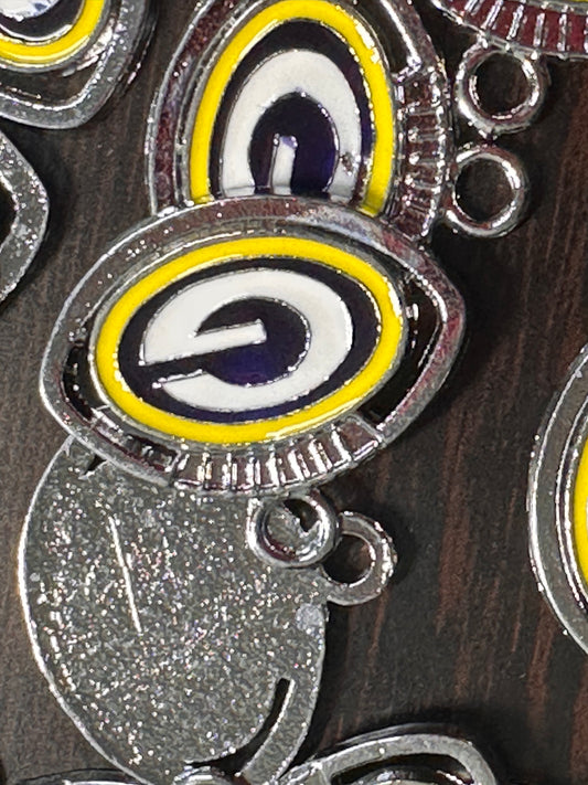 Enameled metal charms/ Green Bay Packers pendant/ DIY charm bracelet/ DIY necklace