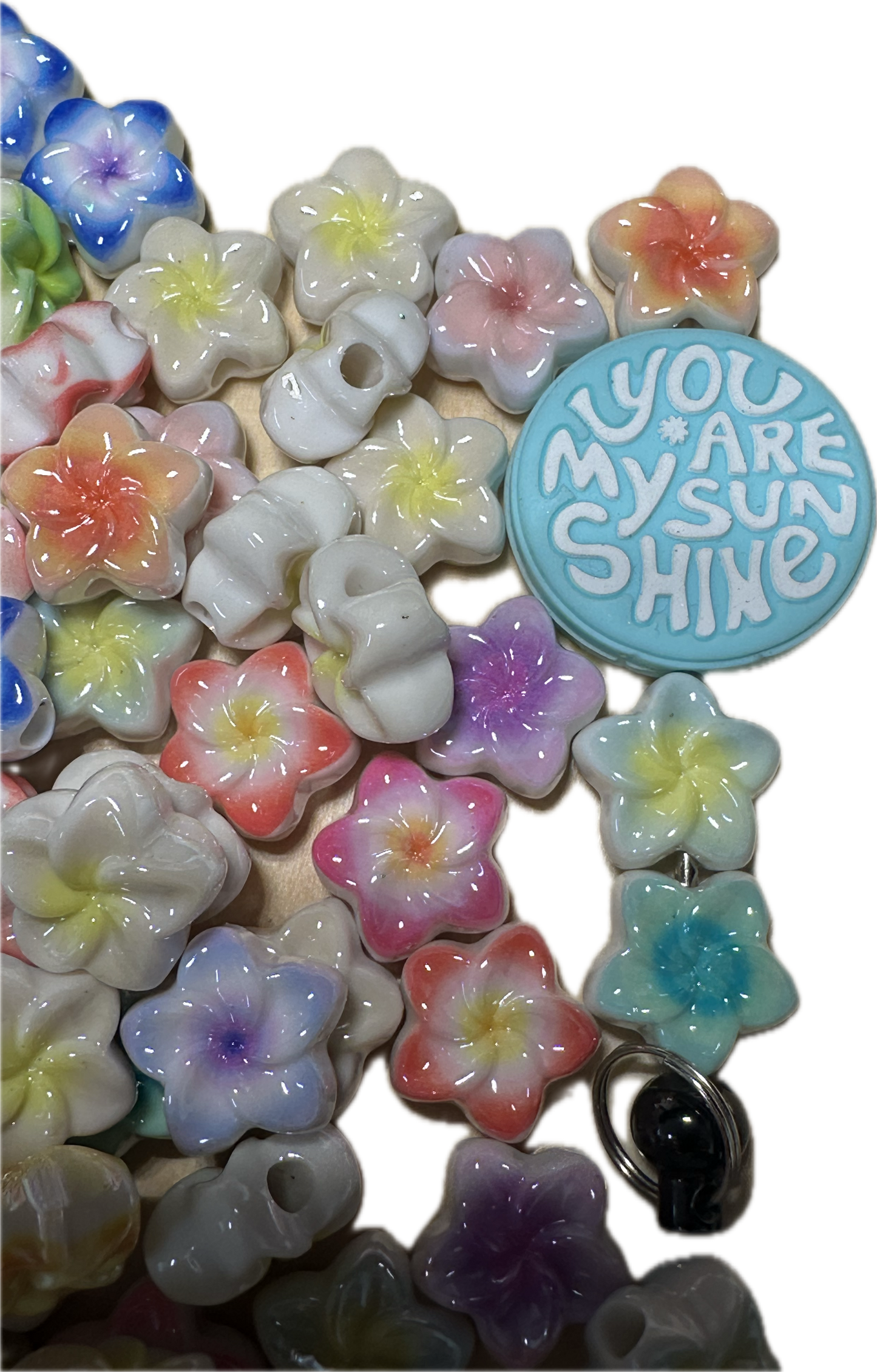 Flower shaped acrylic beads- set of 10 or 20