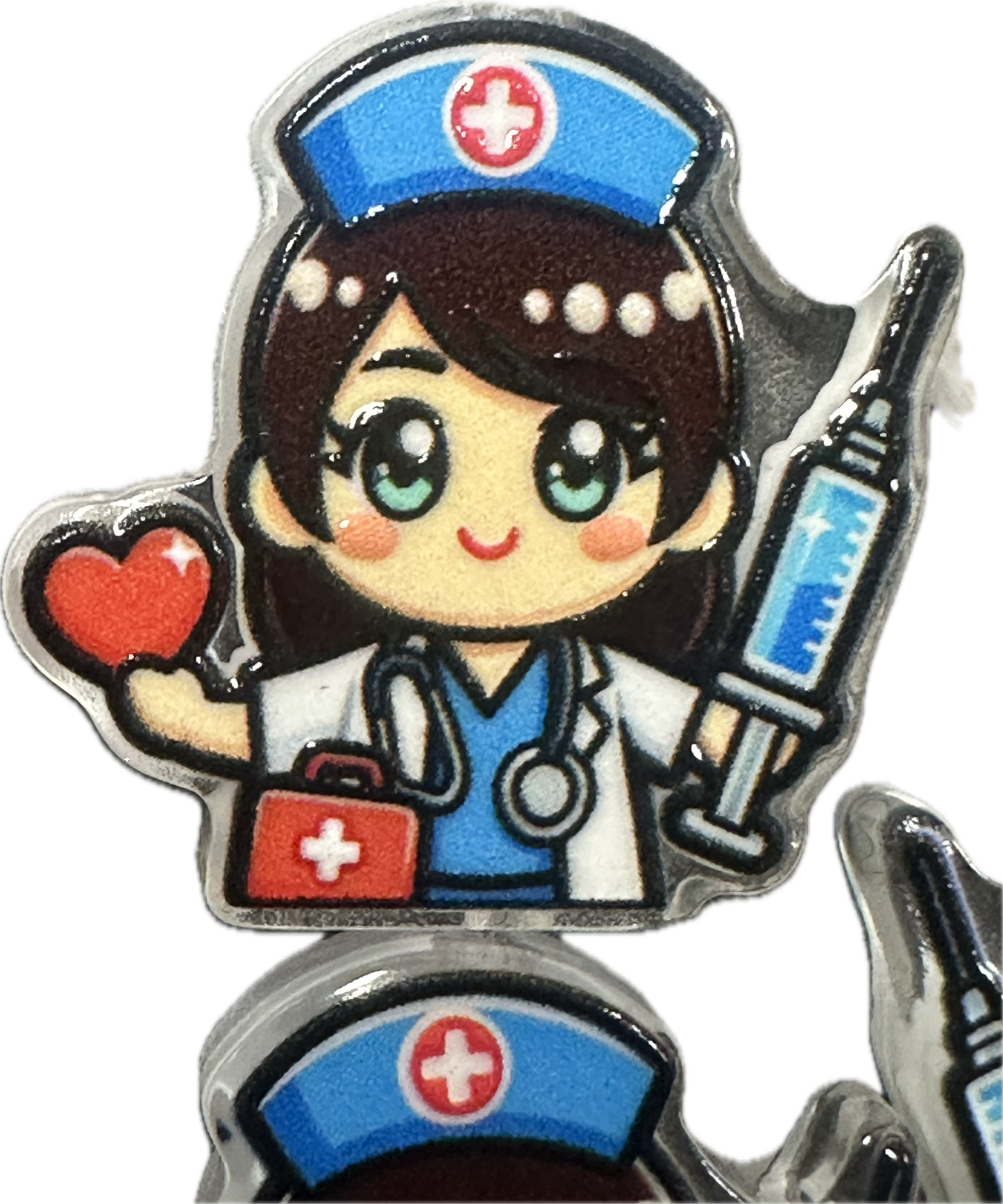 Nurse acrylic focal bead- set of 2/ focal bead/ pen beading / keychain bead/